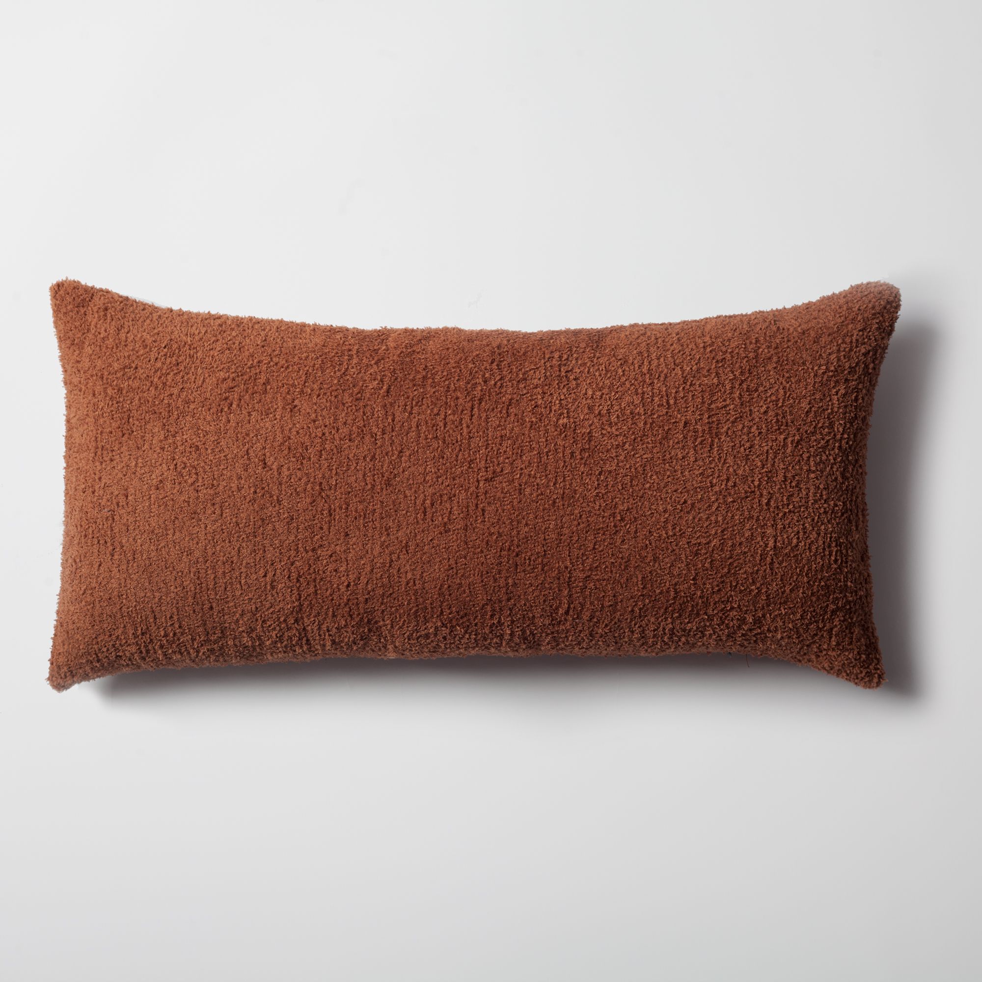 "Cozy" - Sheepskin Texture Fluffy Cushion 14x28 Inch - Brown (Cover Only)