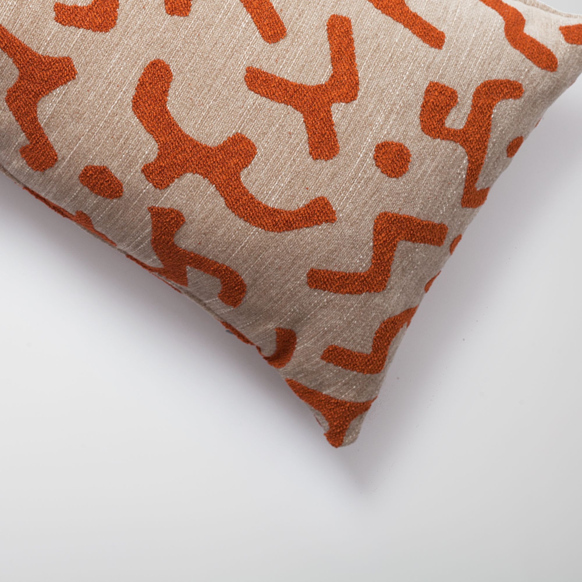 "Nandos" - Maze Patterned 14x28 Inch Pillow - Orange (Cover Only)