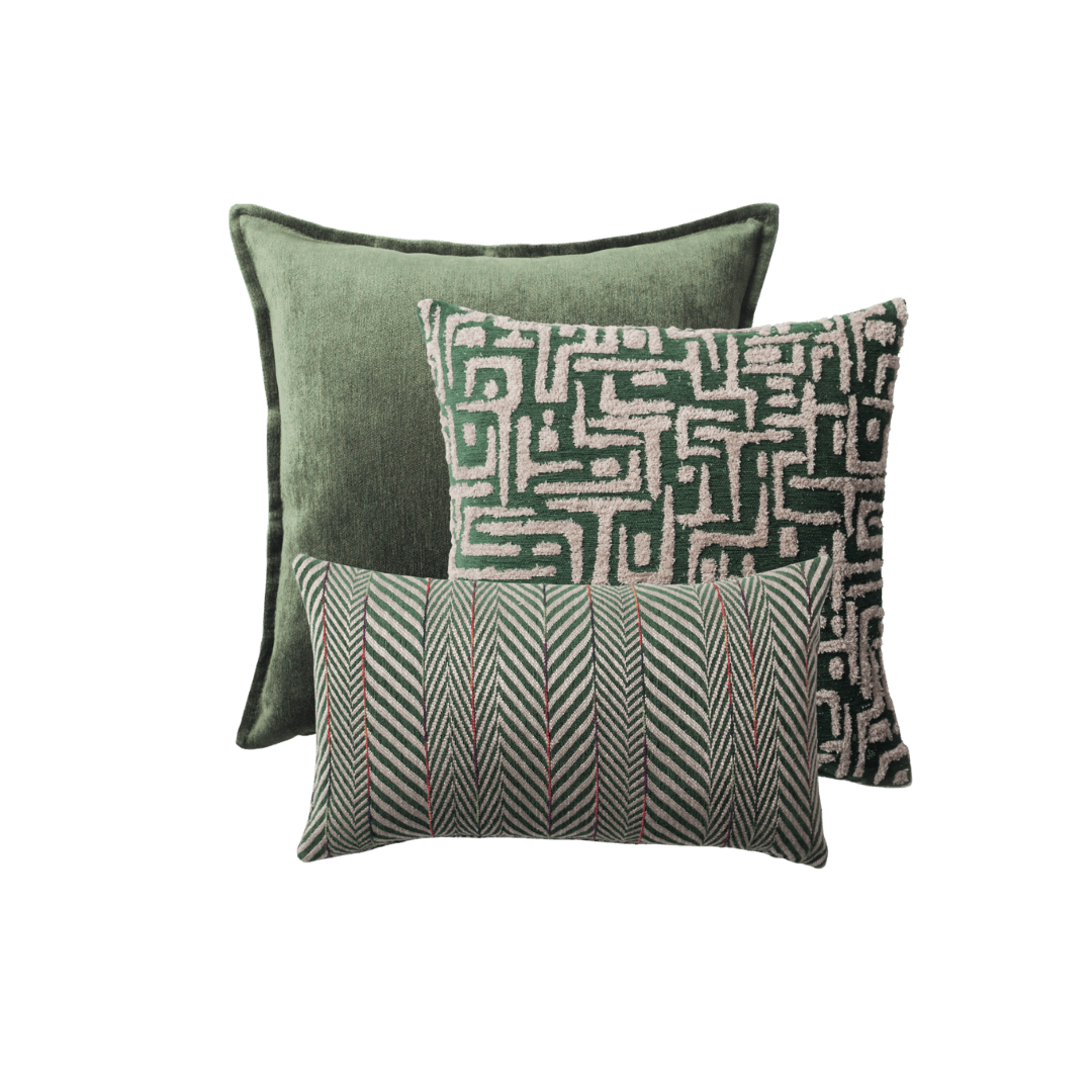 "Eliza & Sense" - Decorative Pillow - 3-Piece Combo Set - Green (Cover Only)