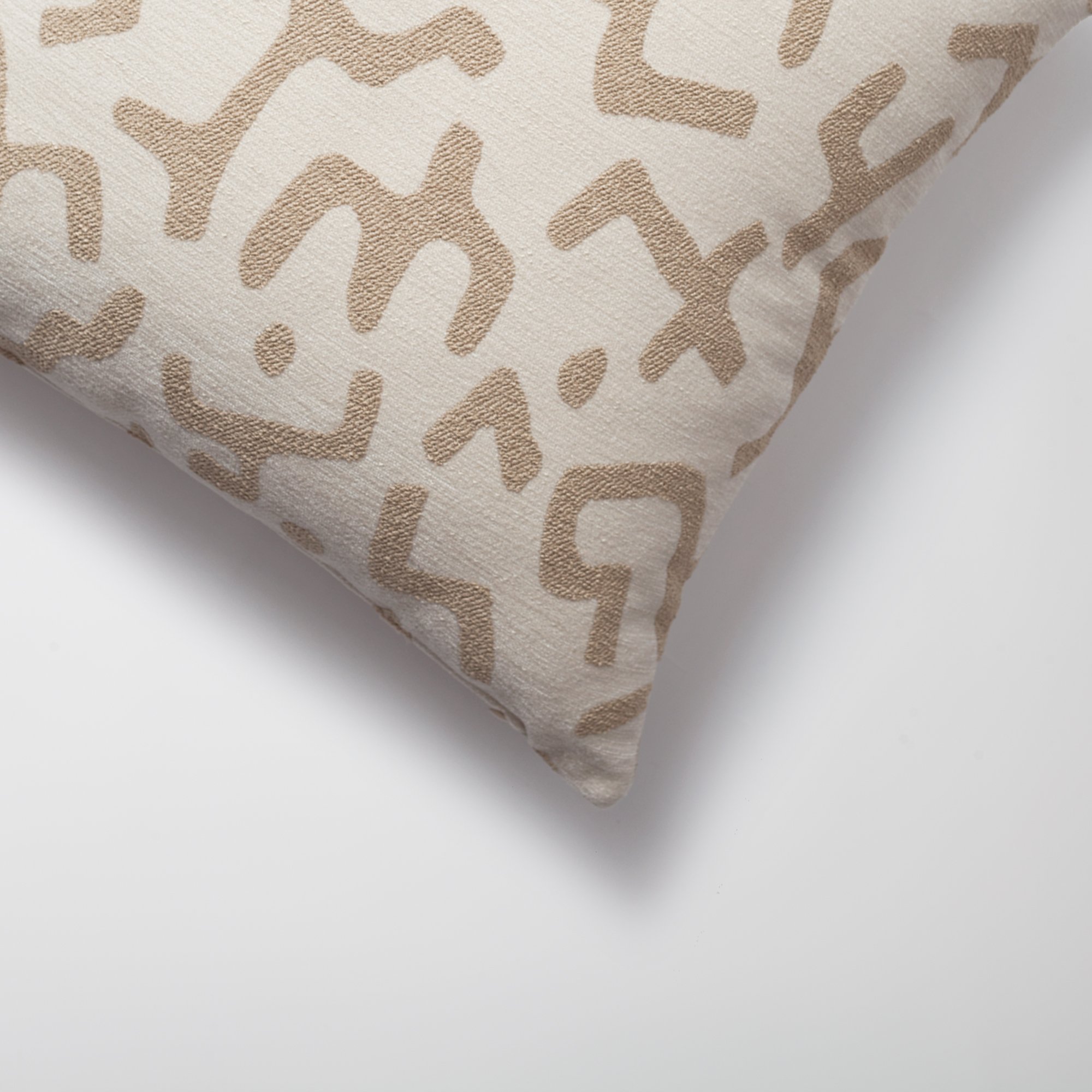 "Nandos" - Maze Patterned 20x20 Inch Pillow - Cream (Cover Only)