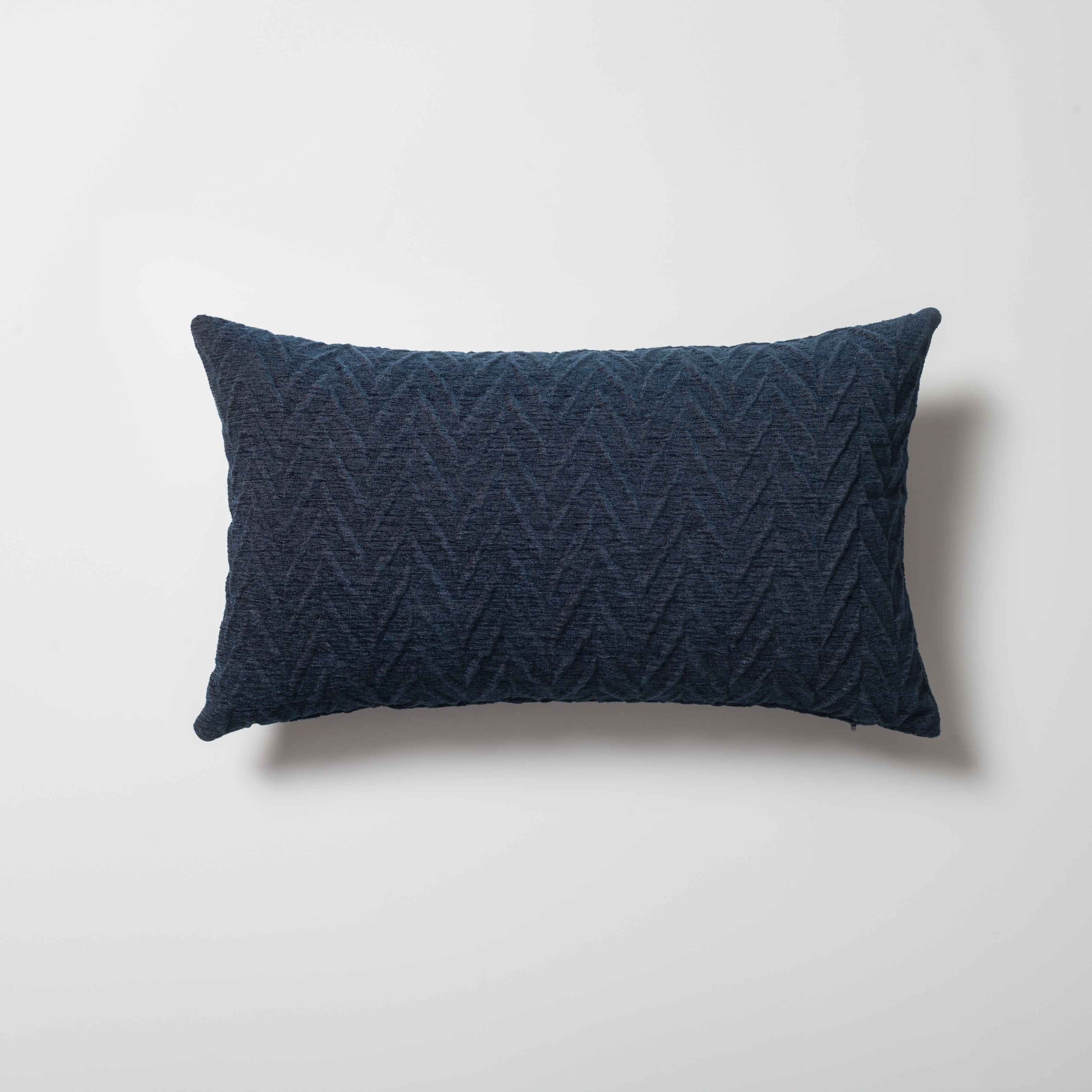 "Cello" - Embossed Pattern Cushion 12x20 Inch - Navy Blue (Cover Only)