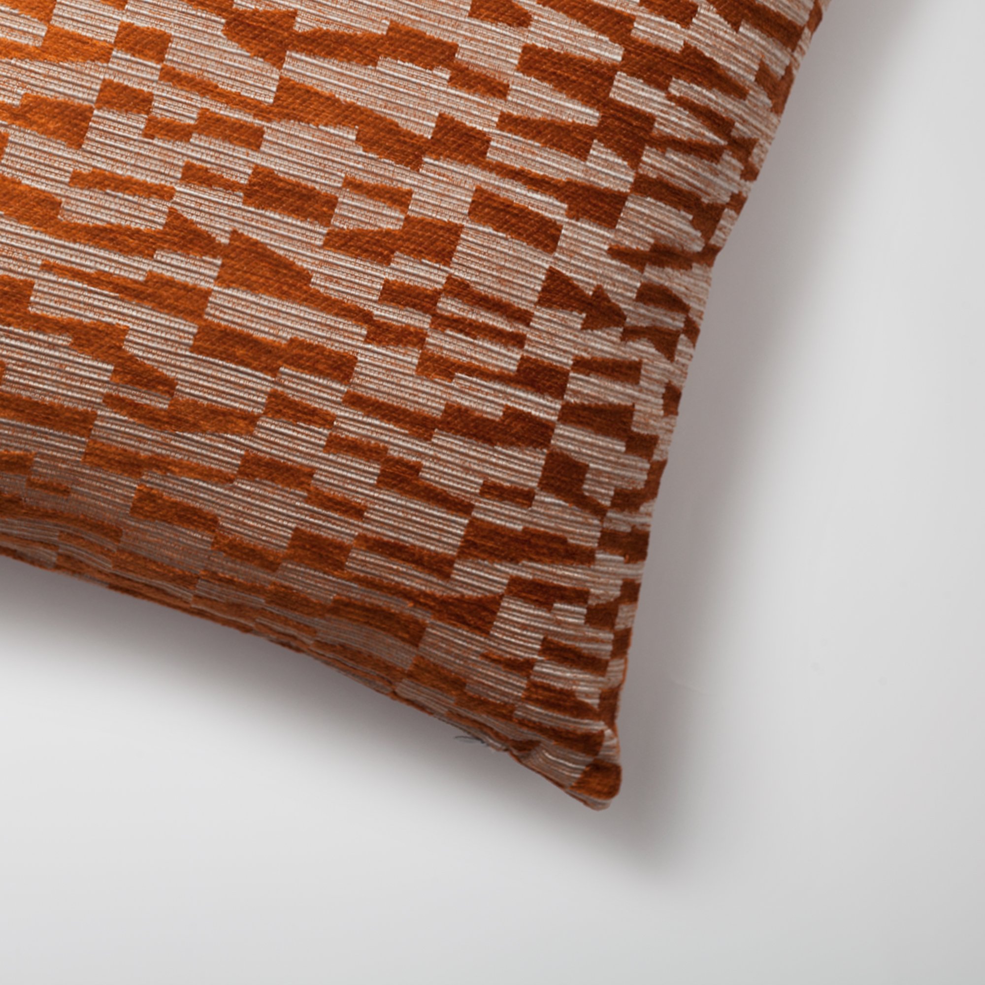 "Bistro" - Geometric Patterned 18x18 Inch Cushion - Orange (Cover Only)