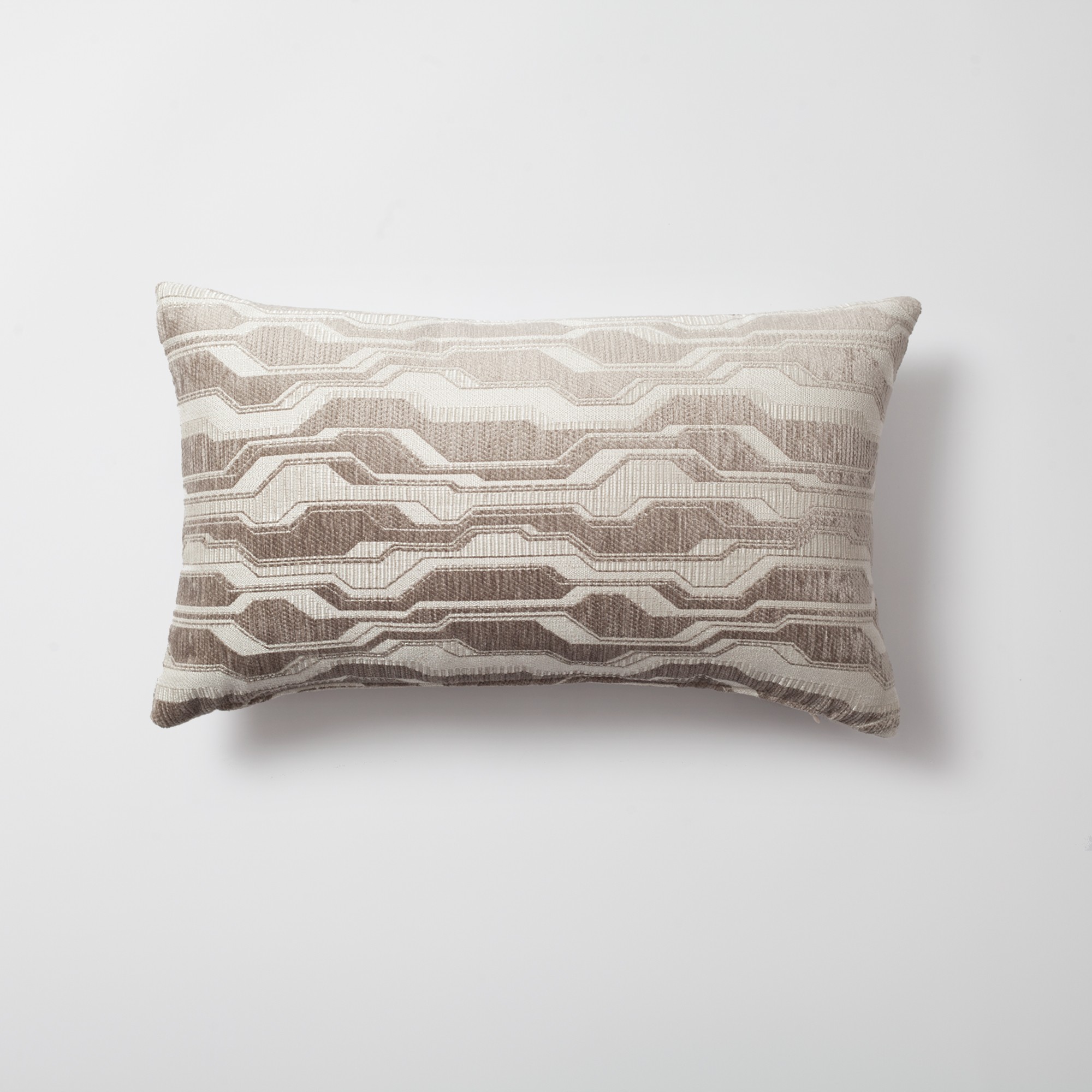 "Lebon" - Geometric Patterned 12x20 Inch Pillow - Mink (Cover Only)