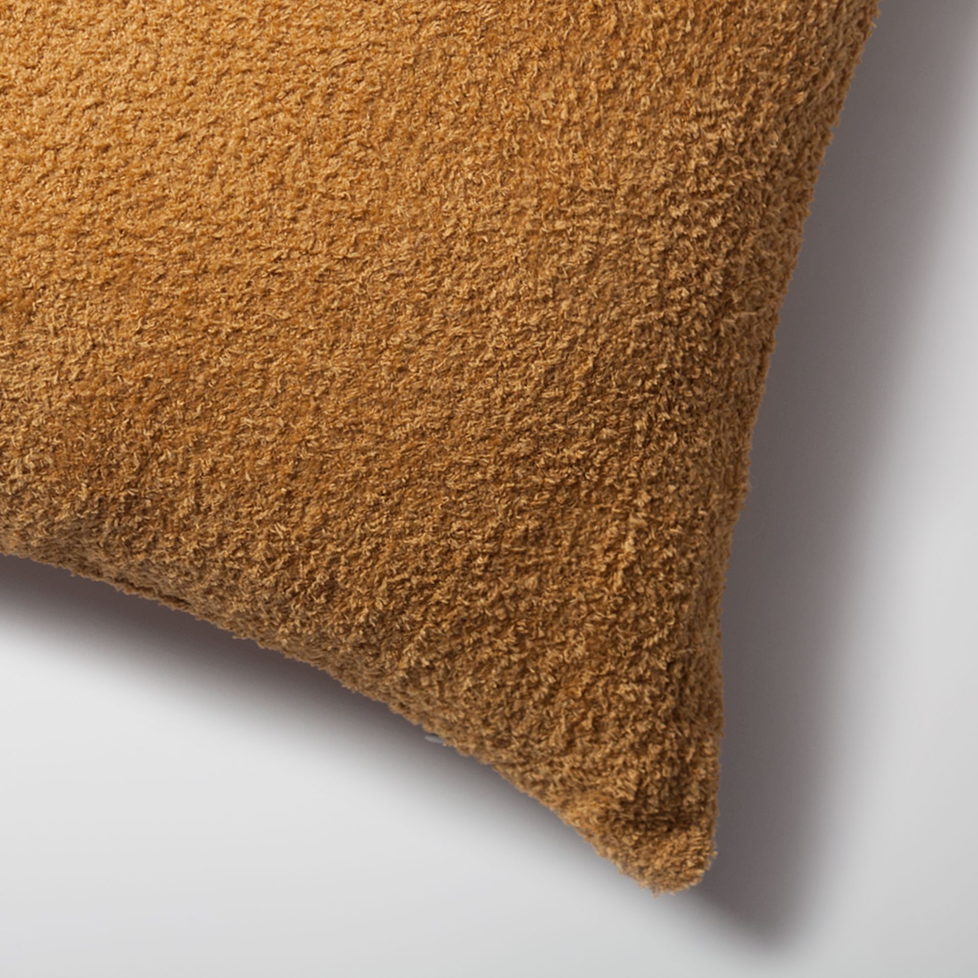 "Cozy" - Sheepskin Texture Fluffy Cushion 14x28 Inch - Mustard (Cover Only)