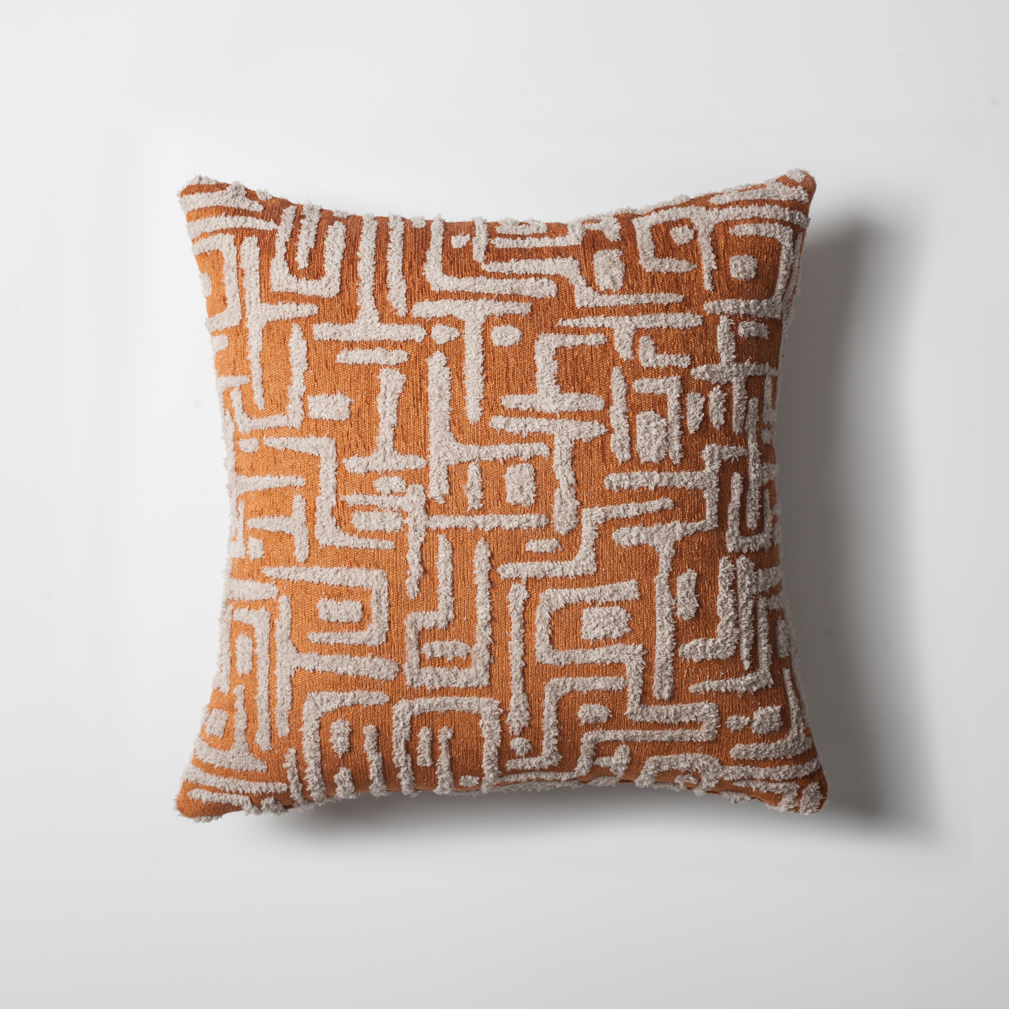 "Loom" Linen Tasseled Bed Runner + 6 Pillow Set - Orange (Cover Only)