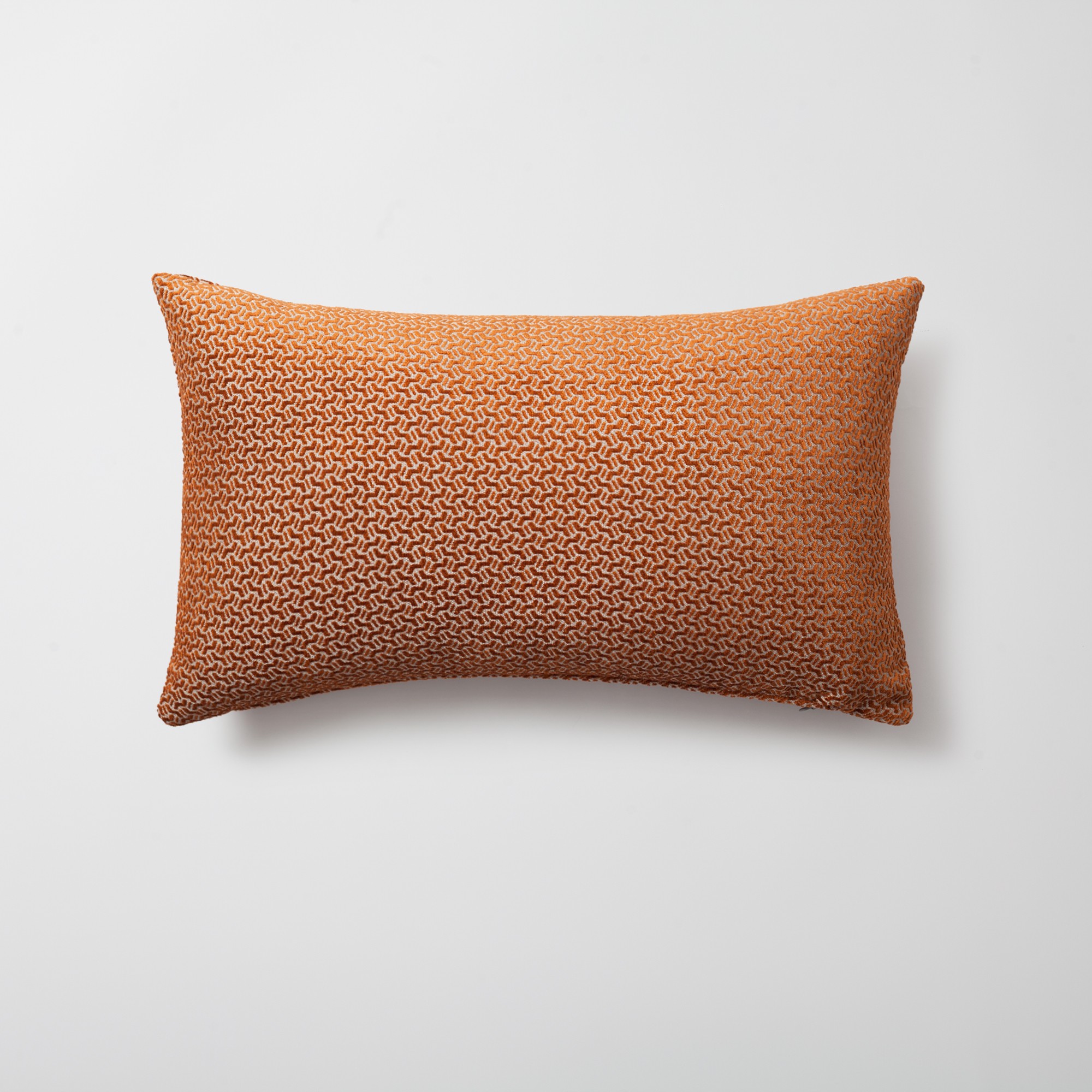 "Arte" - Geometric Patterned 12x20 Inch Cushion - Orange (Cover Only)