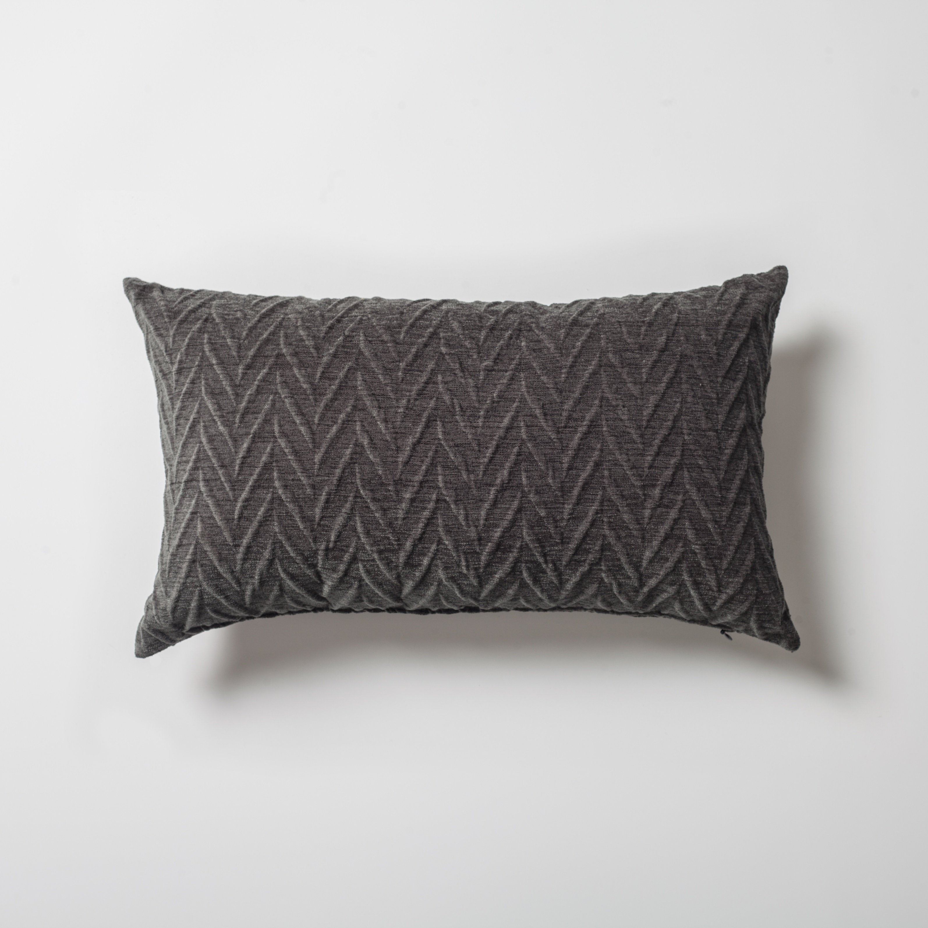 "Cello" - Embossed Pattern Cushion 12x20 Inch - Gray (Cover Only)