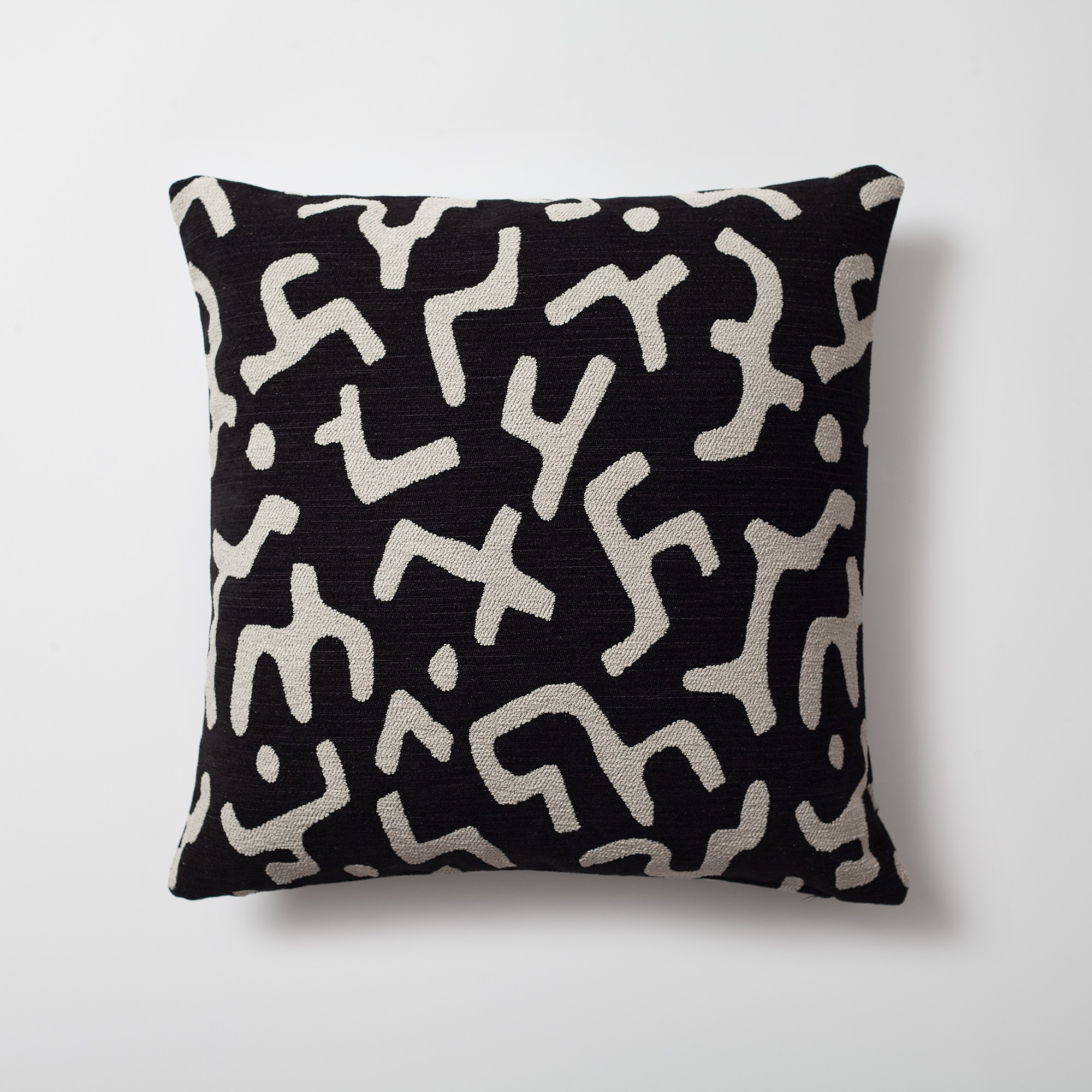 "Nandos" - Maze Patterned 20x20 Inch Pillow - Black (Cover Only)