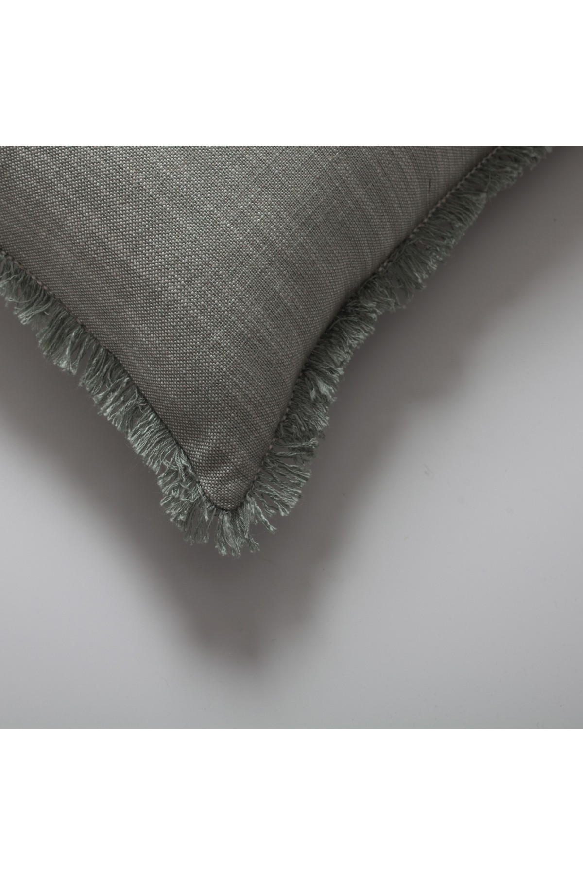 "Soho" - Linen Fringed Pillow 12x20 Inch - Mint Green (Cover Only)