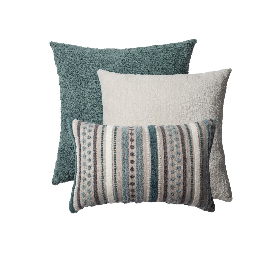 "Nomad & Cozy" - Decorative Pillow - 3-Piece Combo Set - Blue (Cover Only)