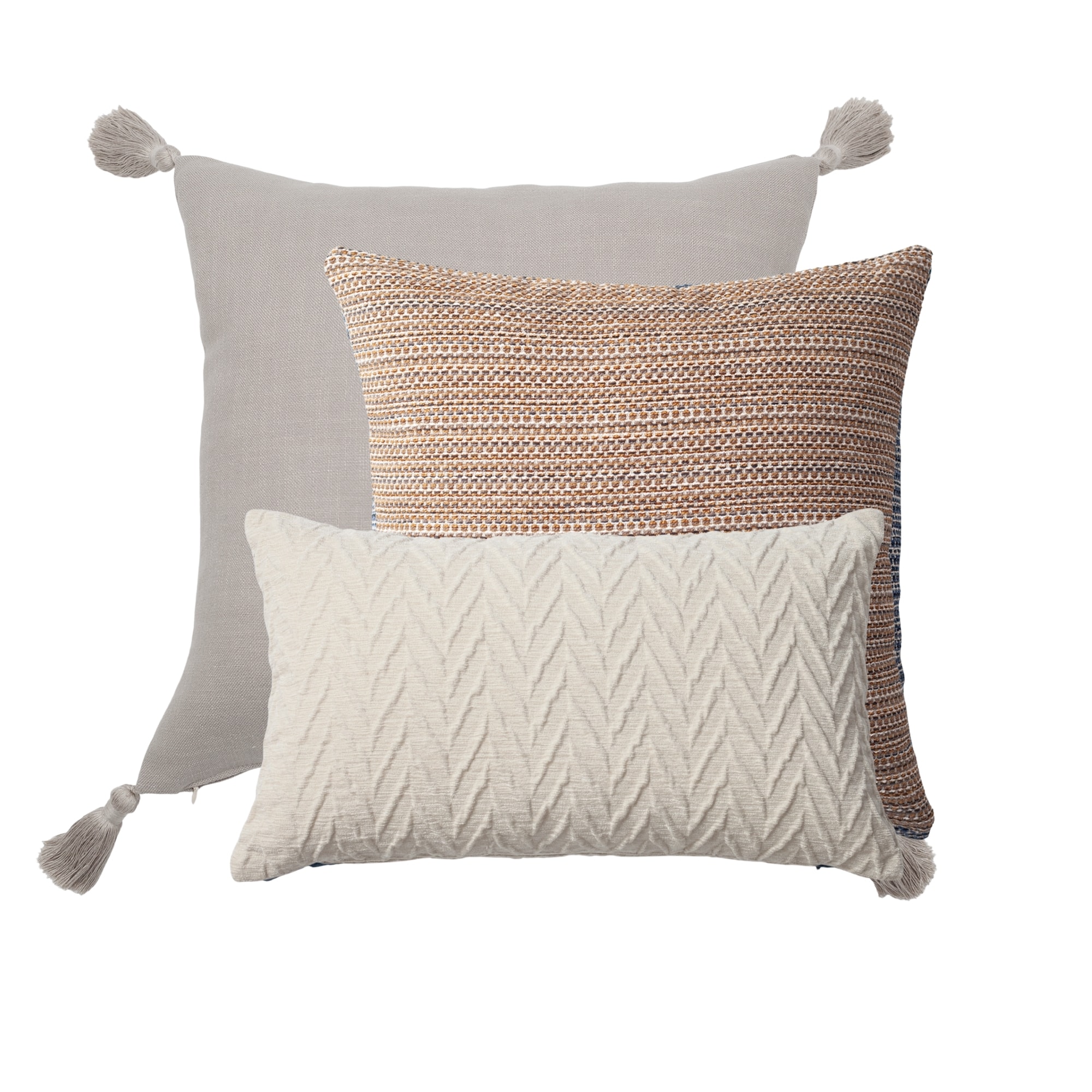 " Loom & Kraft " - Dekoratif Yastık- 3'lü Kombin Set - Hardal
