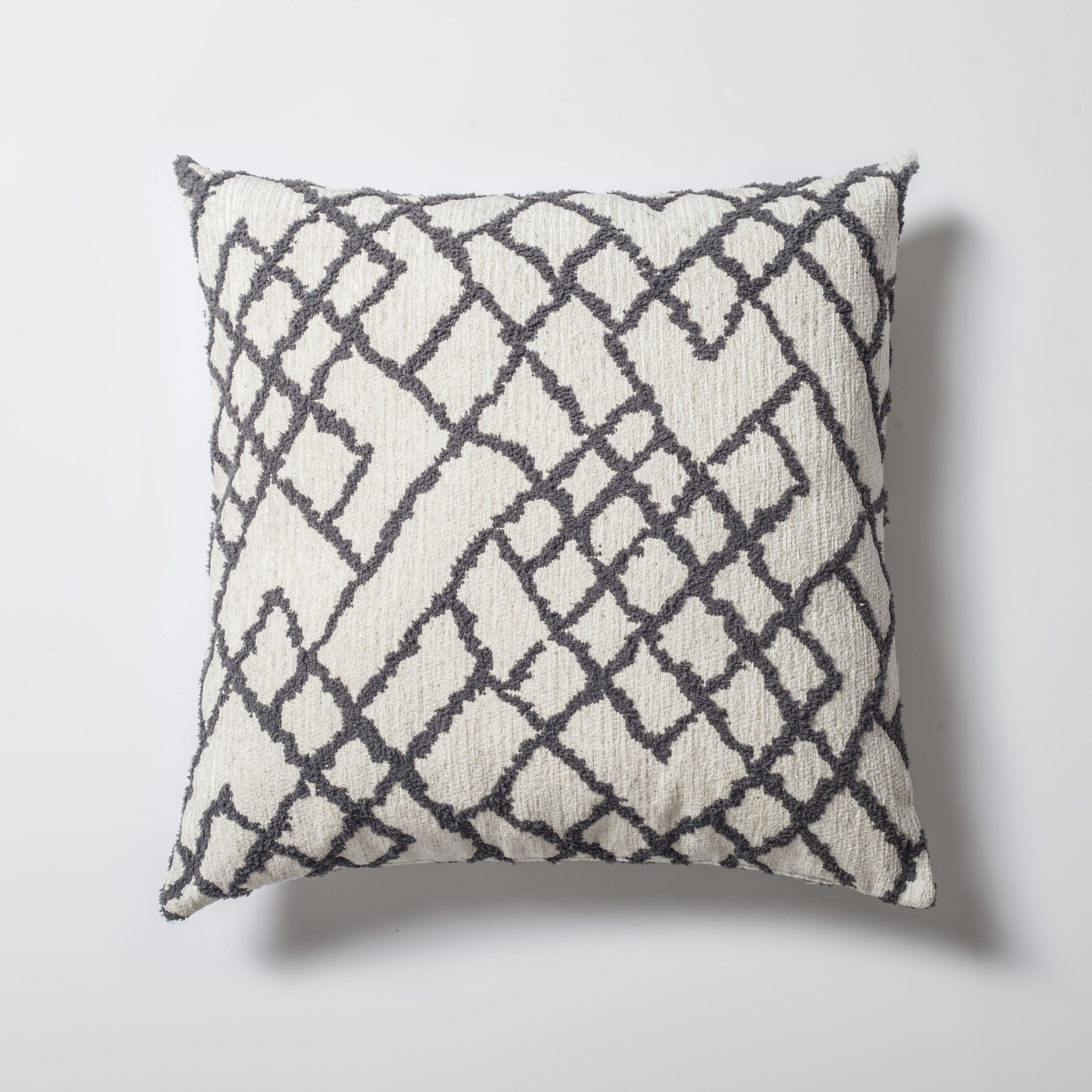 "Maya" - Ethnic Kilim Patterned Pillow 20x20 Inch - Gray (Cover Only)