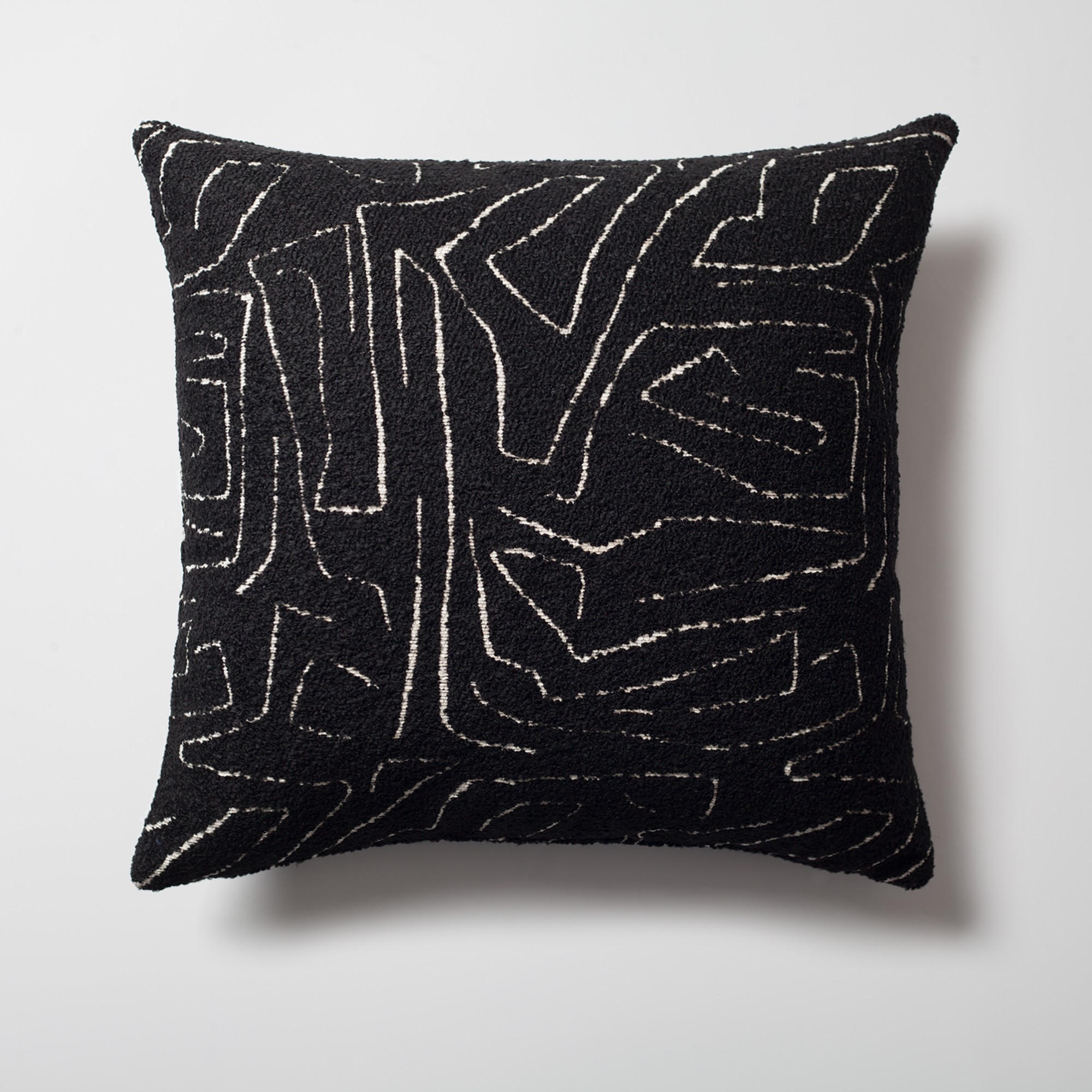 "Amorf" - Abstract Patterned 20x20 Inch Cushion - Black and White (Cover Only)