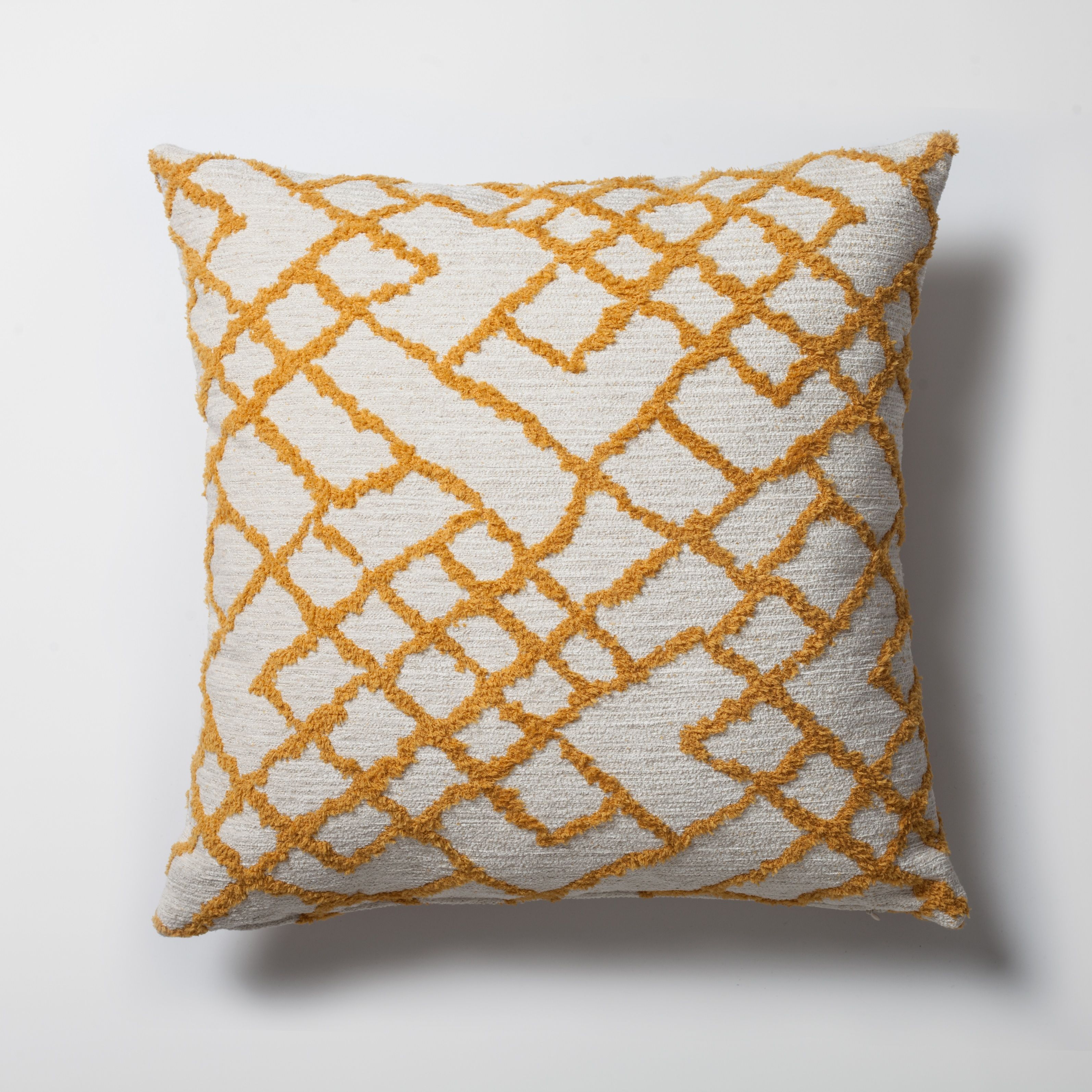 "Maya" - Ethnic Kilim Patterned Pillow 20x20 Inch - Yellow (Cover Only)