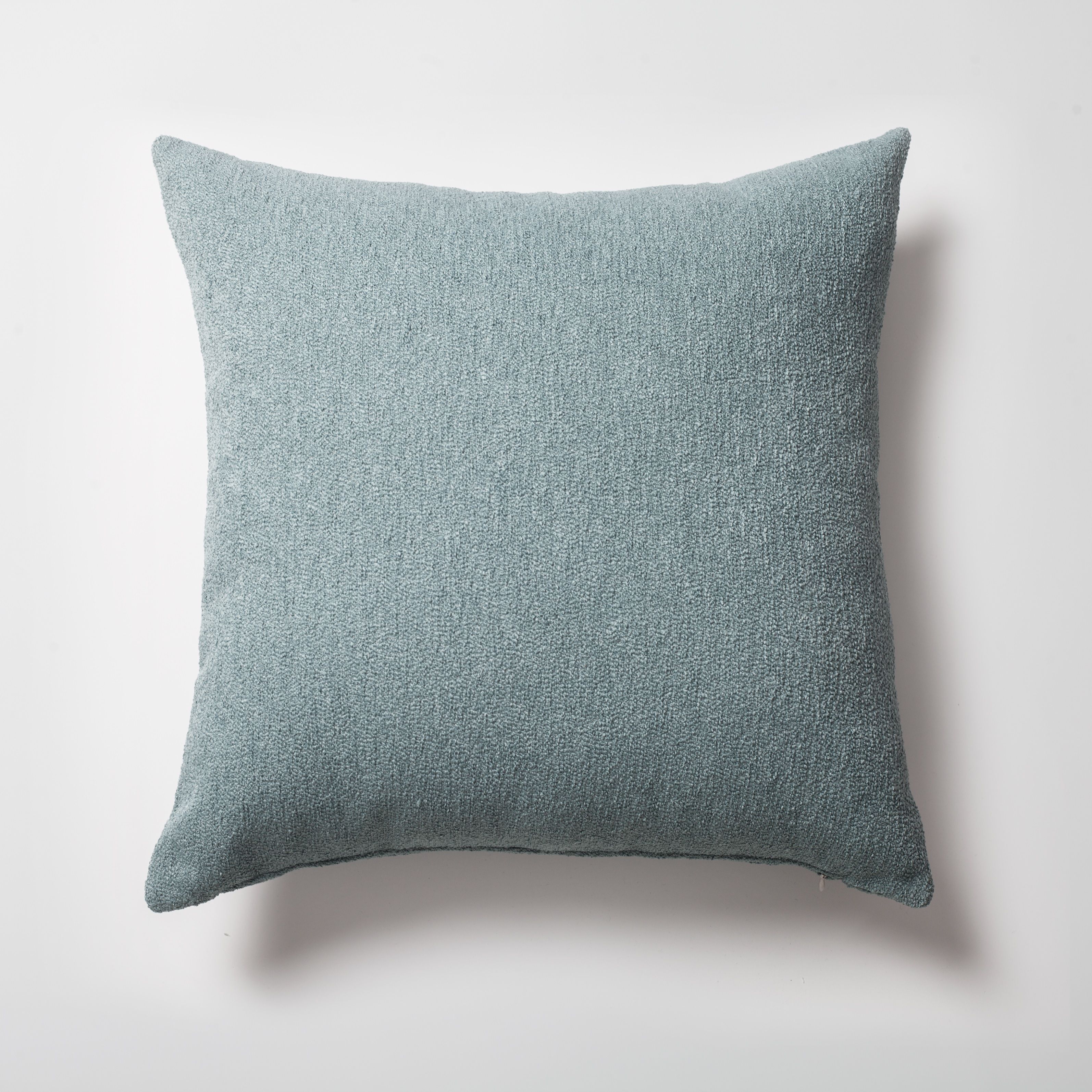 "Julia" - Plain Boucle Woven Square Pillow 20x20 Inch - Light Blue (Cover Only)