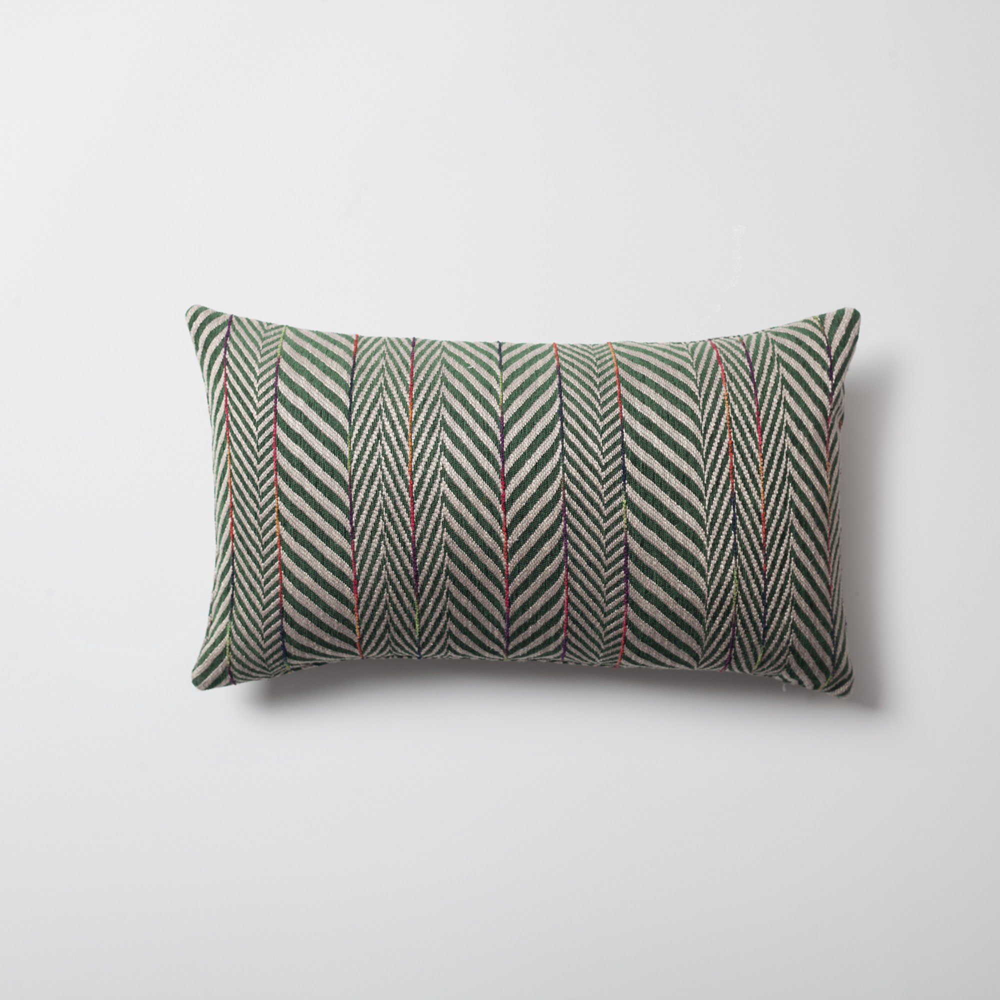 "Loom" Linen Tasseled Bed Runner + 6 Pillow Set Eliza Sense - Green (Cover Only)