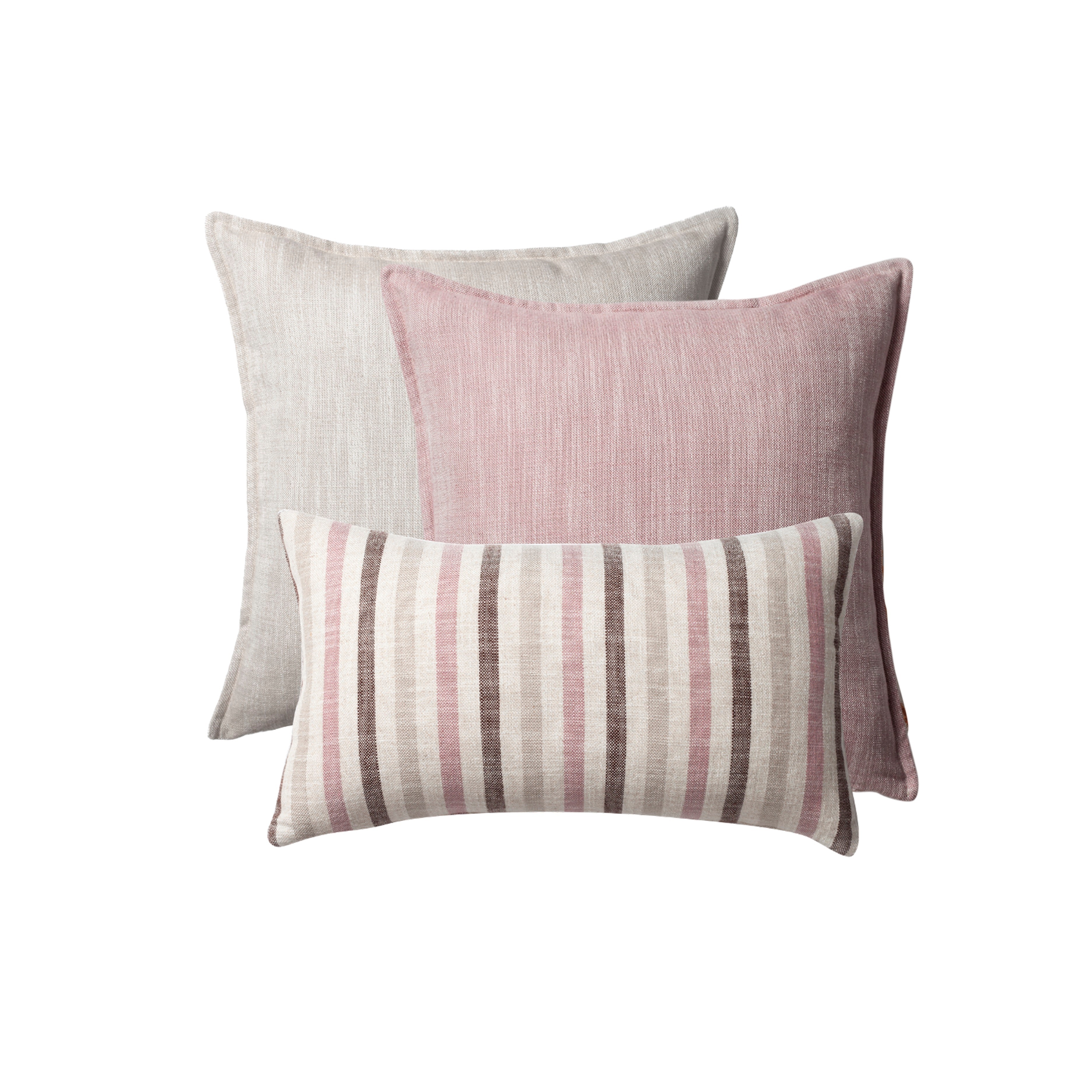 "Porto & Capri" - Decorative Pillow - 3-Piece Combo Set - Pink (Cover Only)