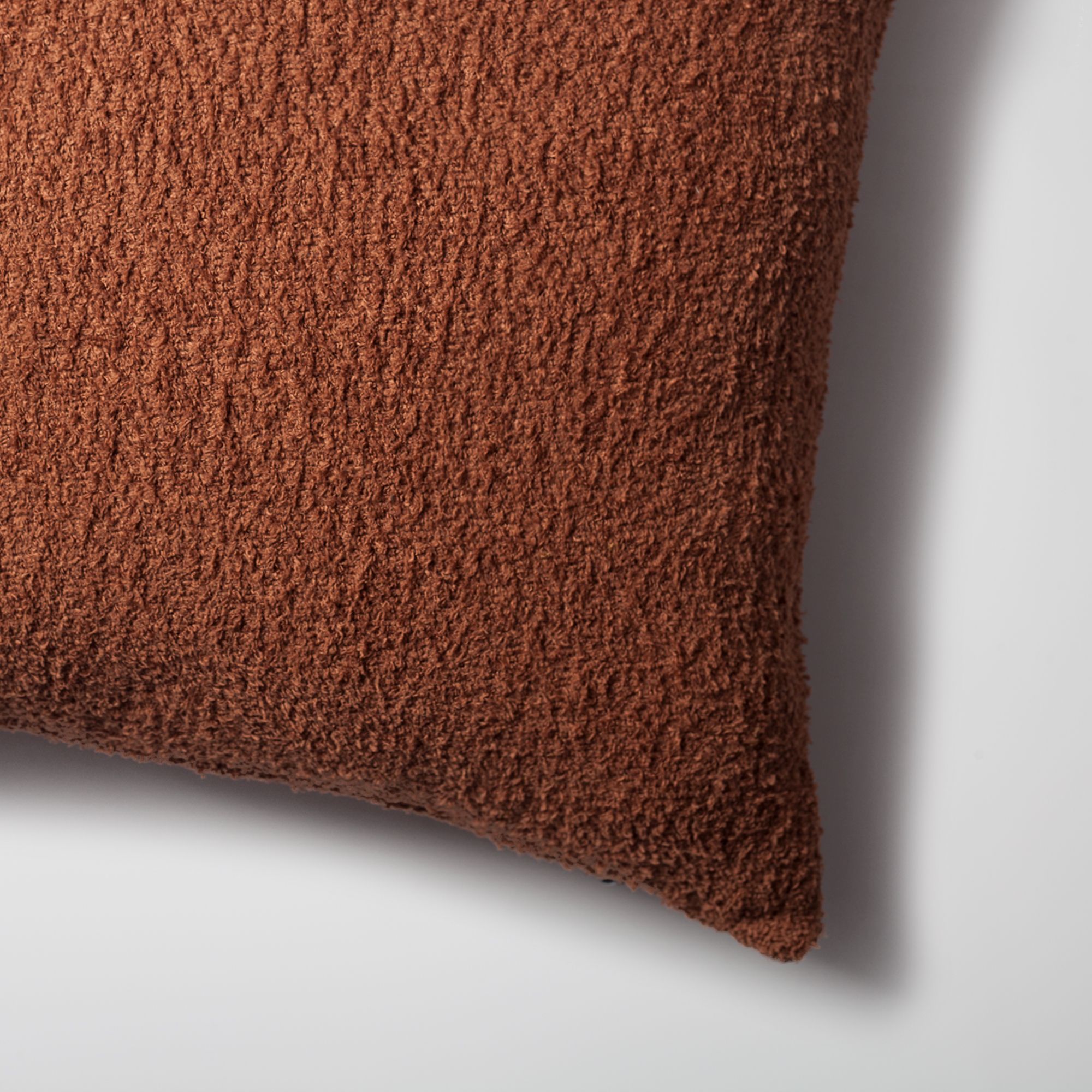 "Cozy" - Sheepskin Texture Fluffy Cushion 14x28 Inch - Brown (Cover Only)