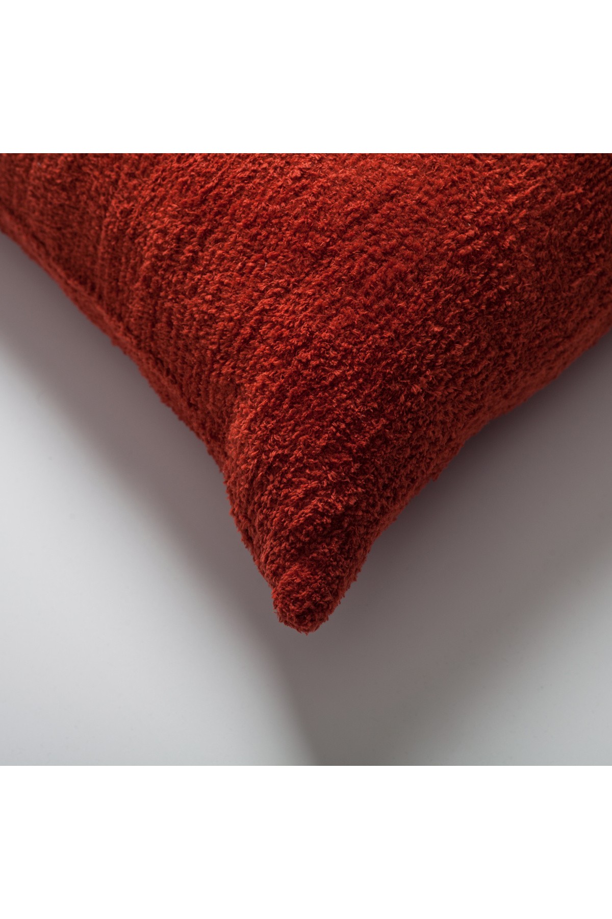 "Cozy" - Sheepskin Texture Fluffy Cushion 20x20 Inch - Red (Cover Only)