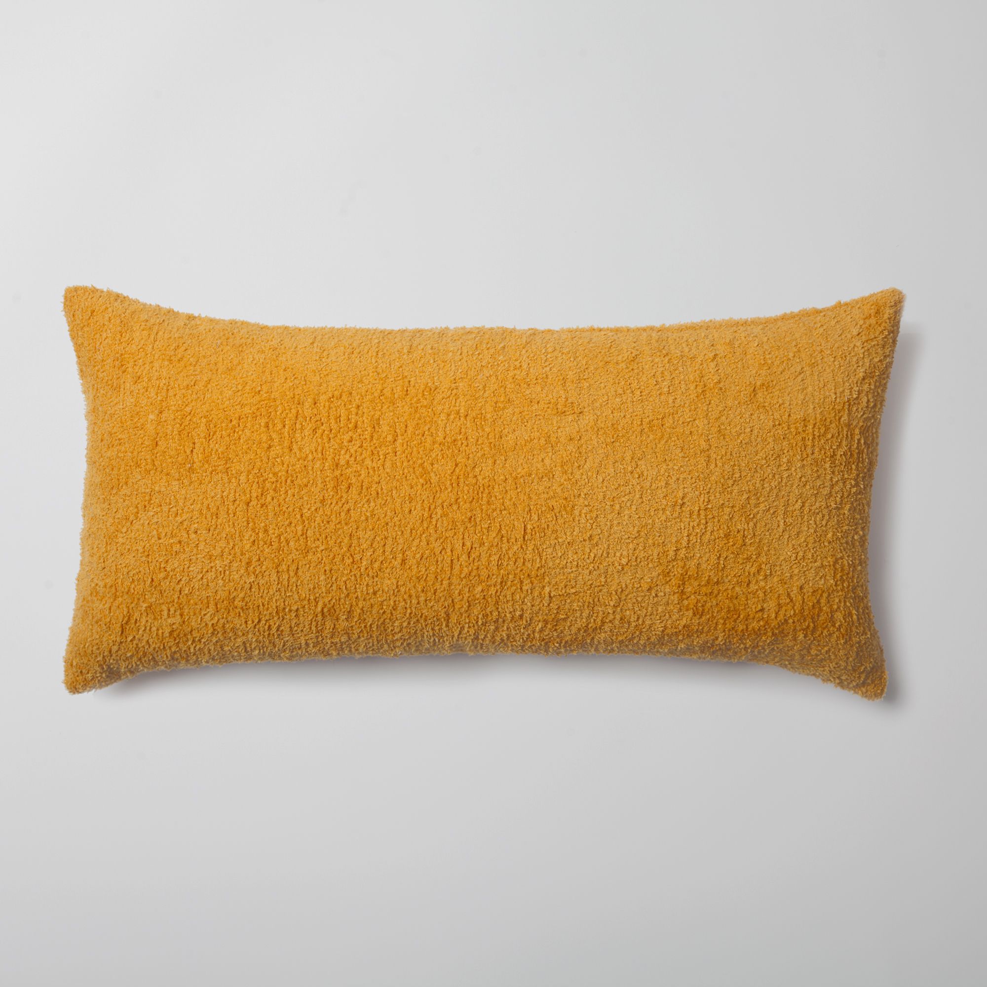 "Cozy" - Sheepskin Texture Fluffy Cushion 14x28 Inch - Yellow (Cover Only)