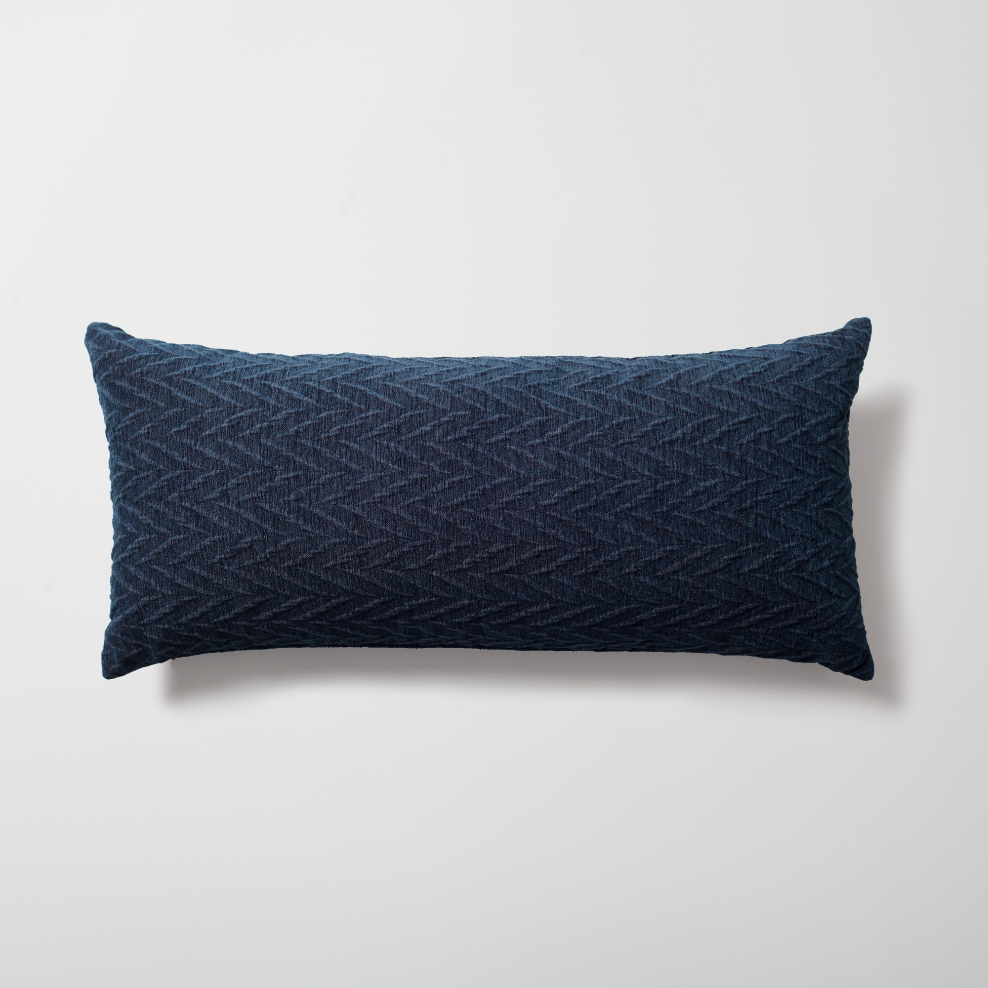 "Cello" - Embossed Pattern Cushion 14x28 Inch - Navy Blue (Cover Only)