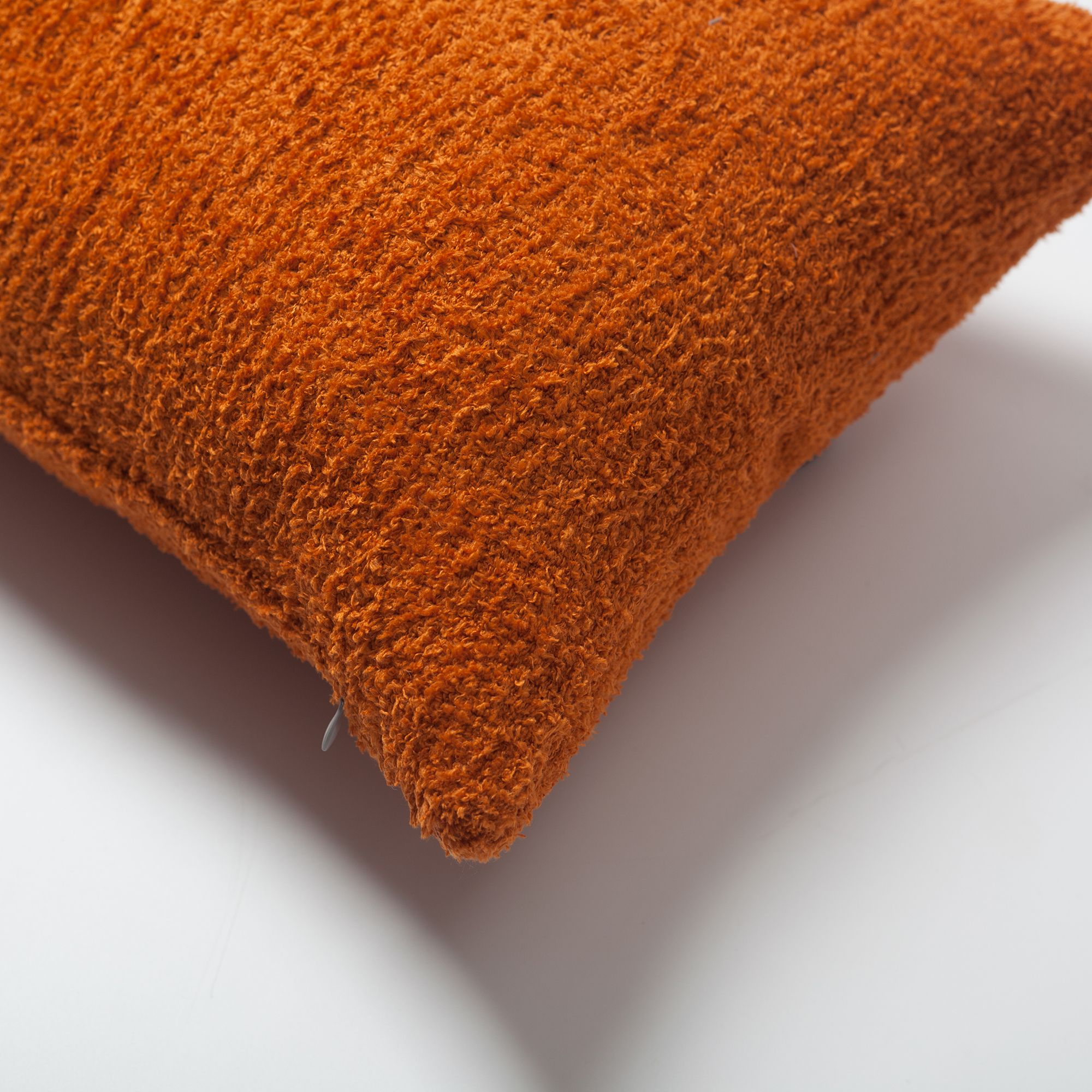 "Cozy" - Sheepskin Texture Fluffy Cushion 14x28 Inch - Orange (Cover Only)