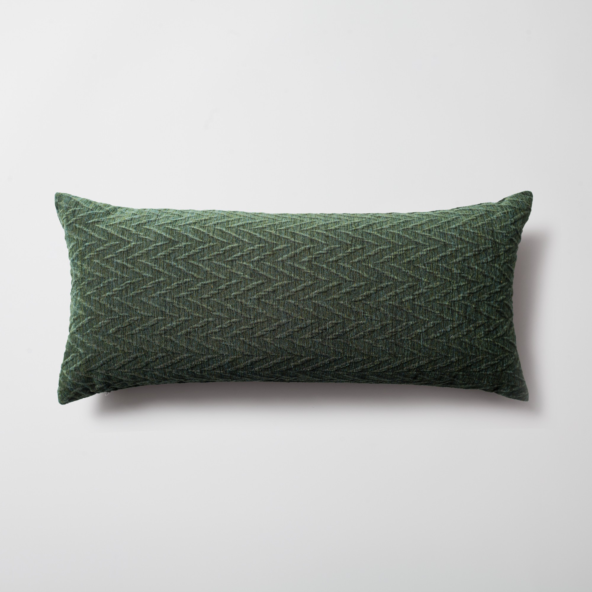 "Cello" - Embossed Pattern Cushion 14x28 Inch - Green (Cover Only)