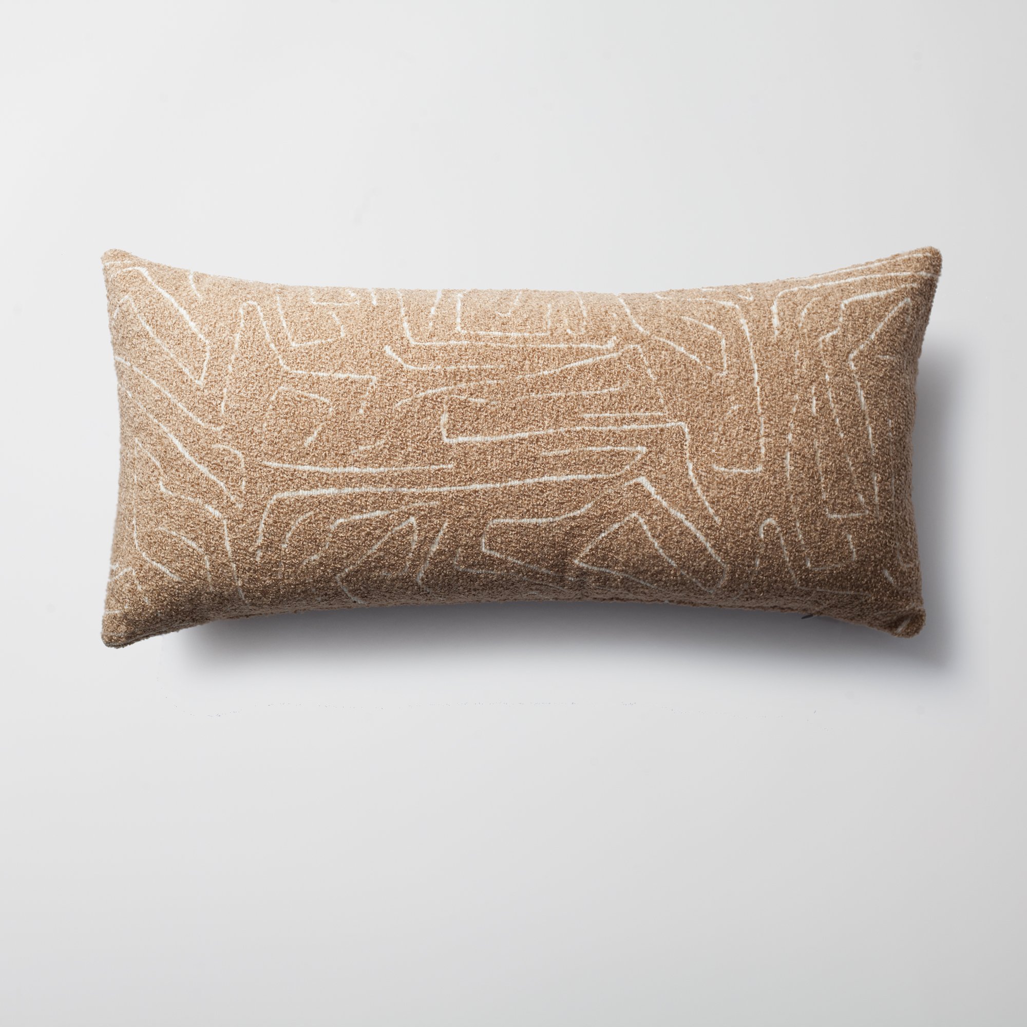 "Amorf" - Abstract Patterned 14x28 Inch Cushion - Fallow (Cover Only)