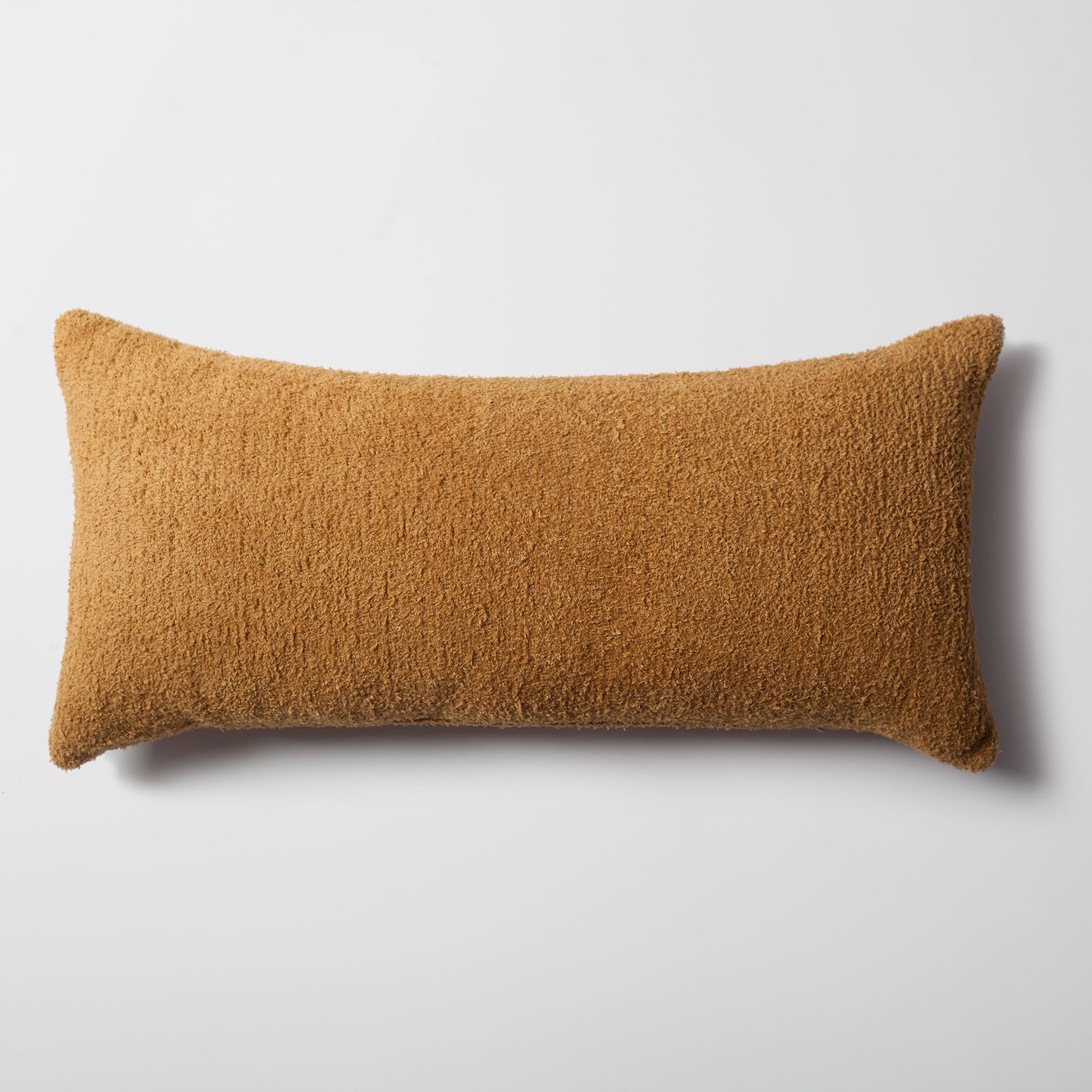 "Cozy" - Sheepskin Texture Fluffy Cushion 14x28 Inch - Mustard (Cover Only)