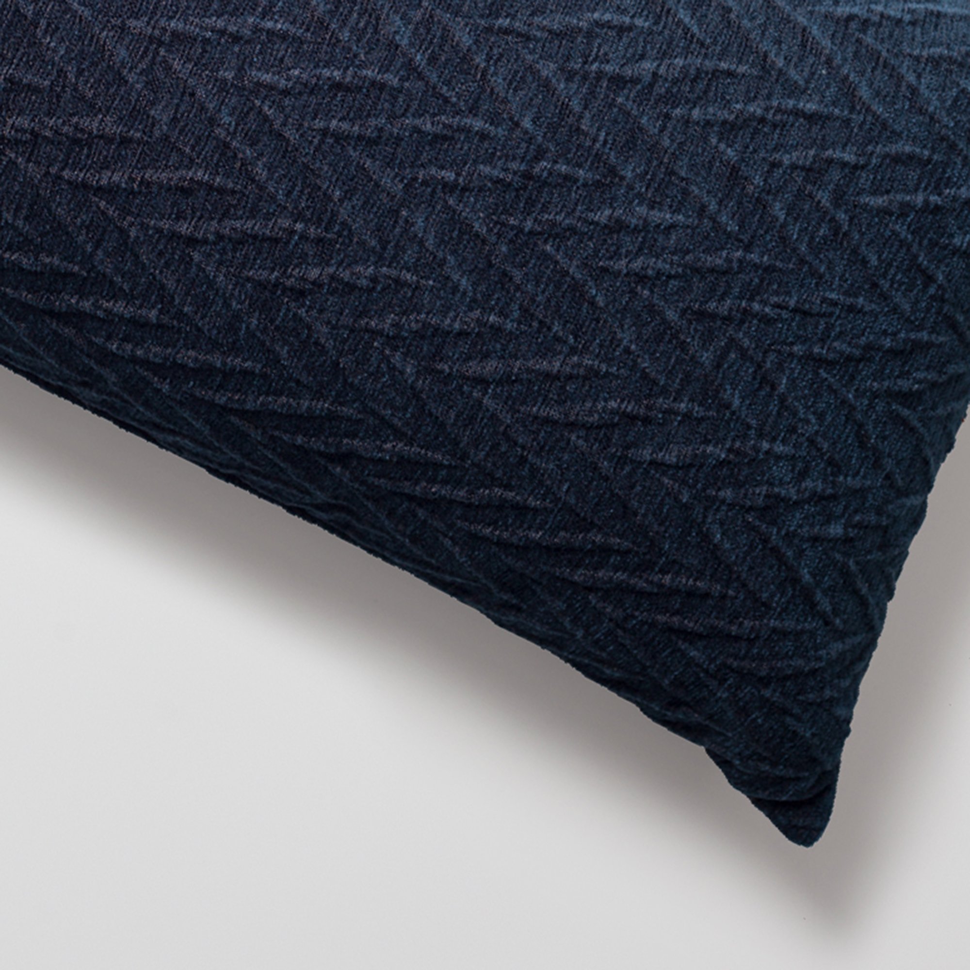 "Cello" - Embossed Pattern Cushion 14x28 Inch - Navy Blue (Cover Only)