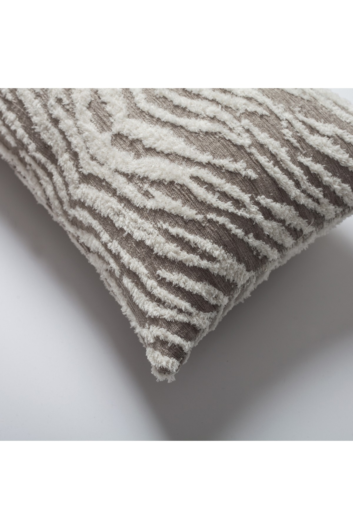 "Tokyo" - Geometric Zebra Patterned Pillow 12x20 Inch - Mink (Cover Only)