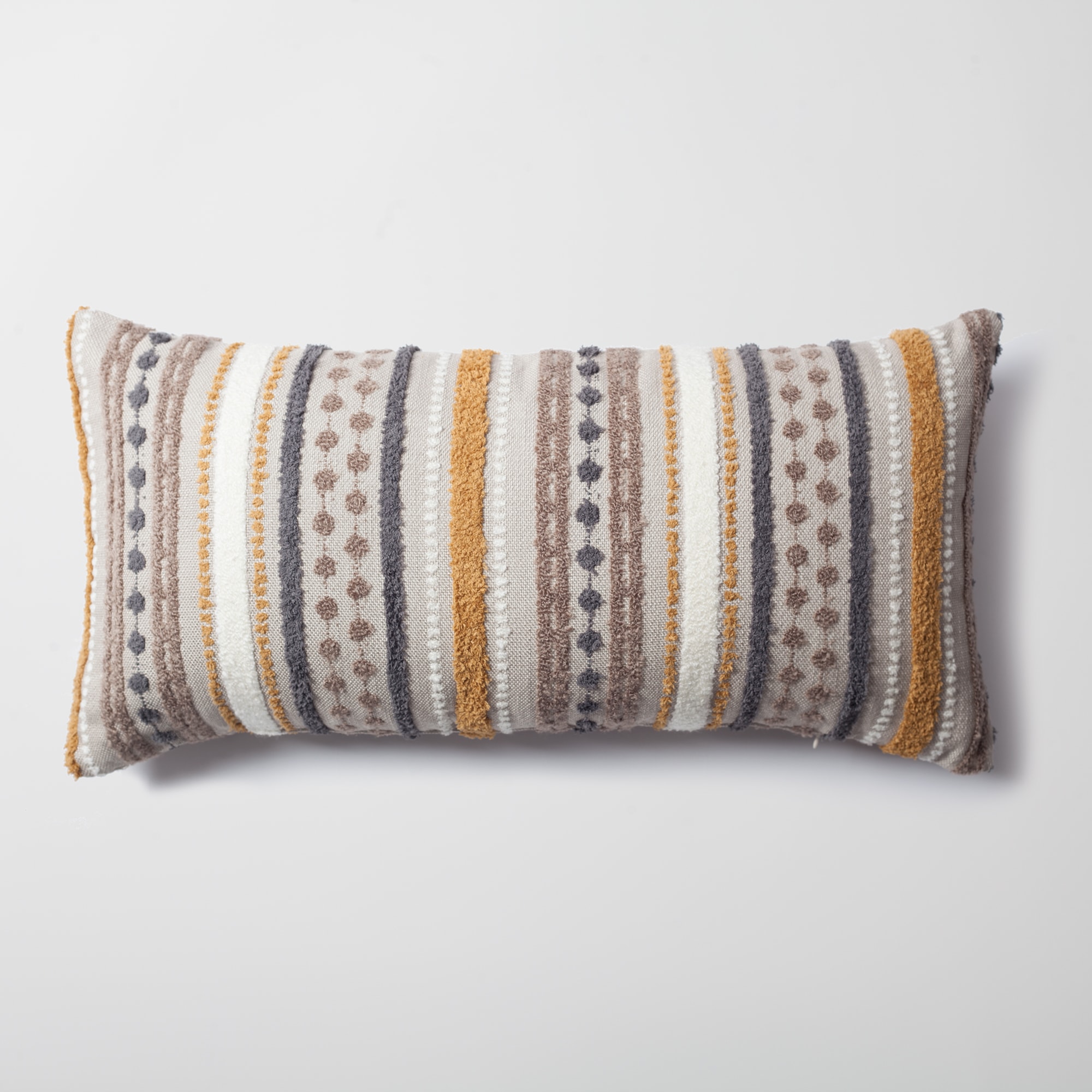 " Loom " Keten Püsküllü Yatak Runner + 5 Yastıklı Set Nomad Julia - Hardal