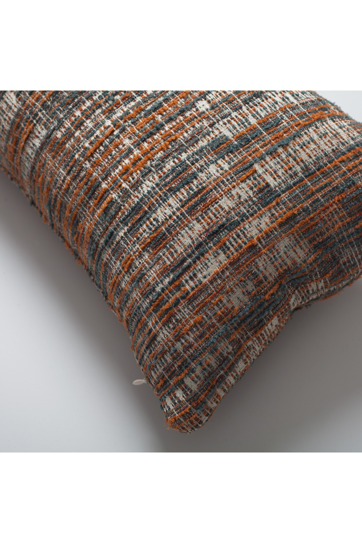 "Tweed" - Abstract Textured Rectangle Pillow 12x20 Inch - Orange (Cover Only)