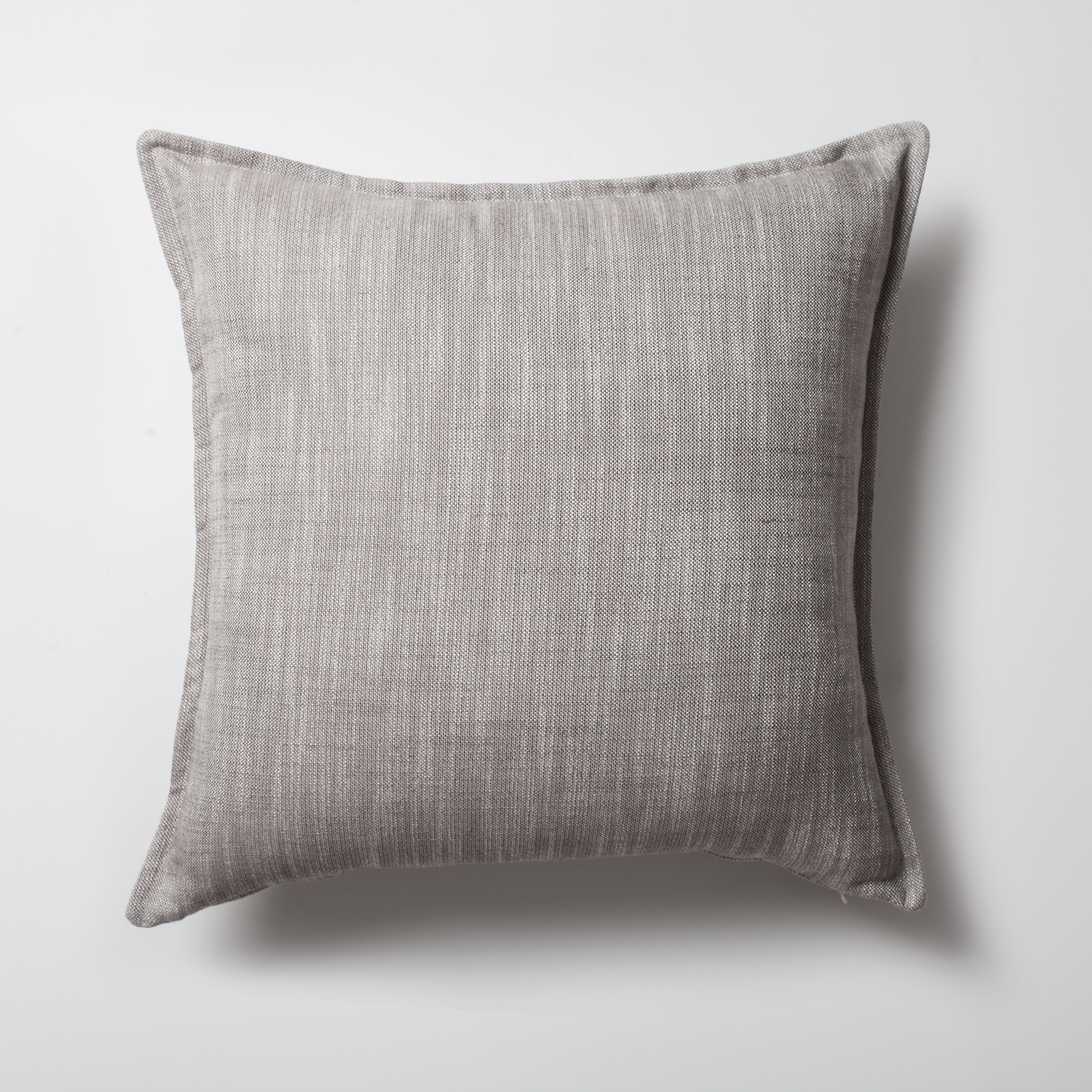 " StripeOnStripe " - Dekoratif Yastık- 3'lü Kombin Set - Gri & Keten