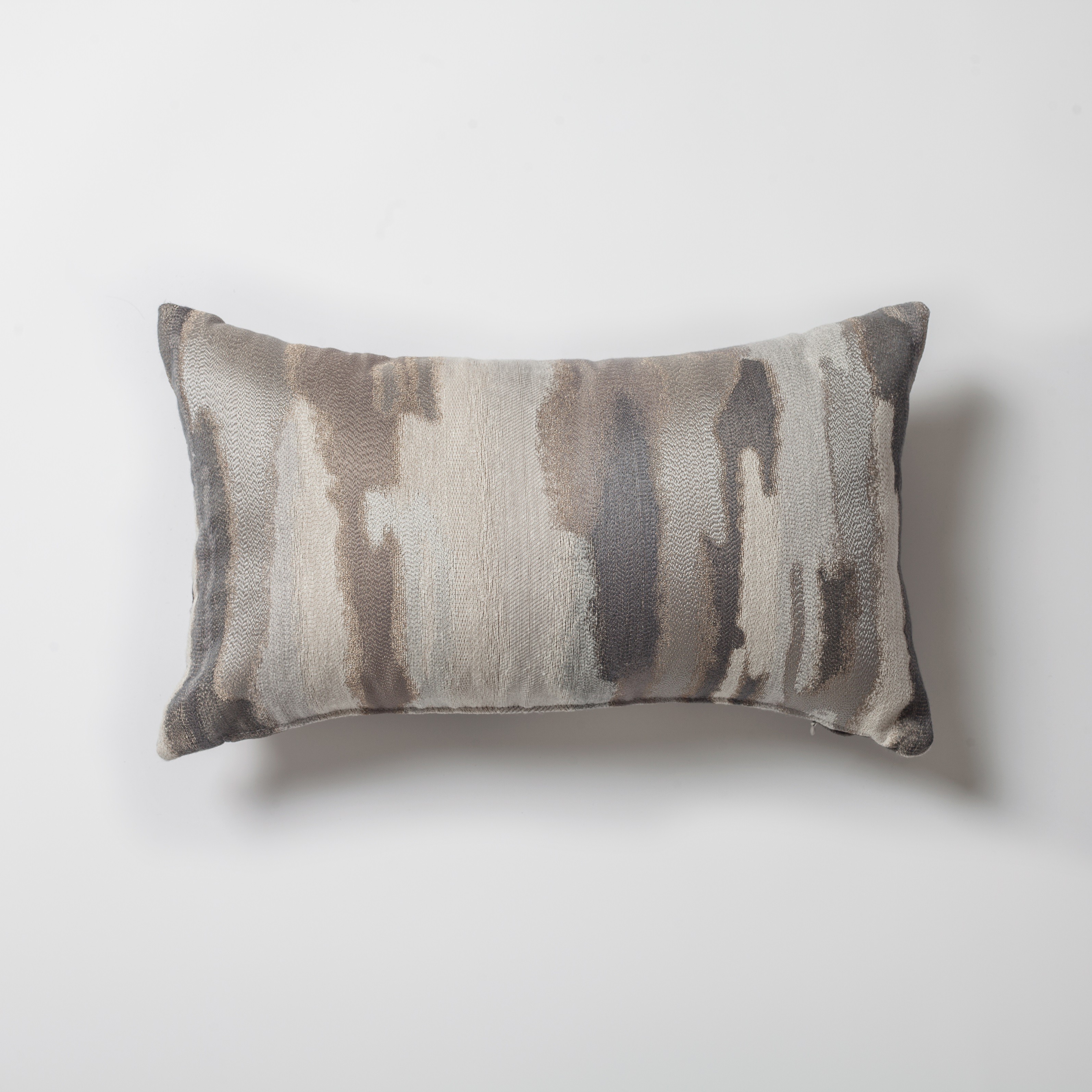 "Pastel" - Grey Vison Beige Watercolor Effect Patterned Pillow 12x20 Inch - Grey (Cover Only)