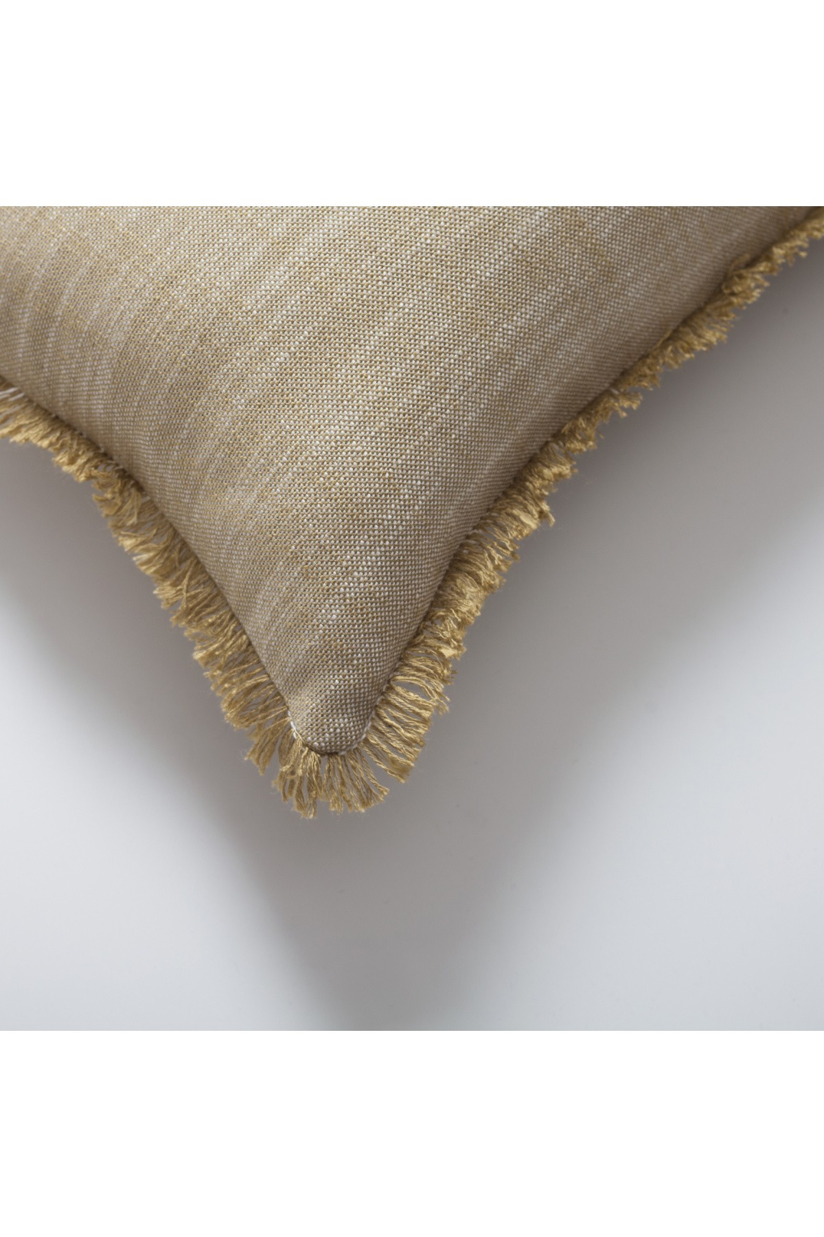 "Soho" - Linen Fringed Pillow 12x20 Inch - Yellow (Cover Only)