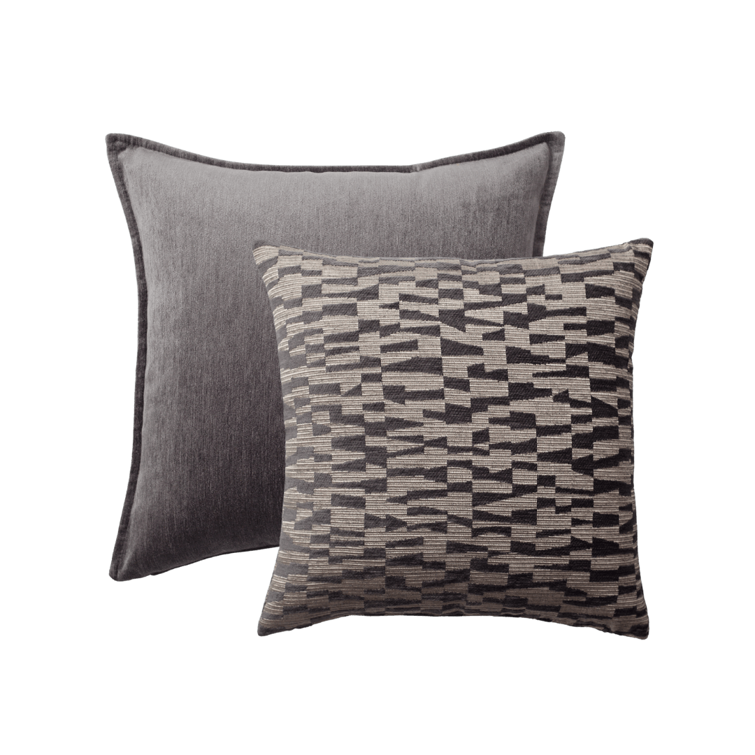 "Eliza & Bistro" - Decorative Pillow - 2-Piece Combo Set - Anthracite (Cover Only)