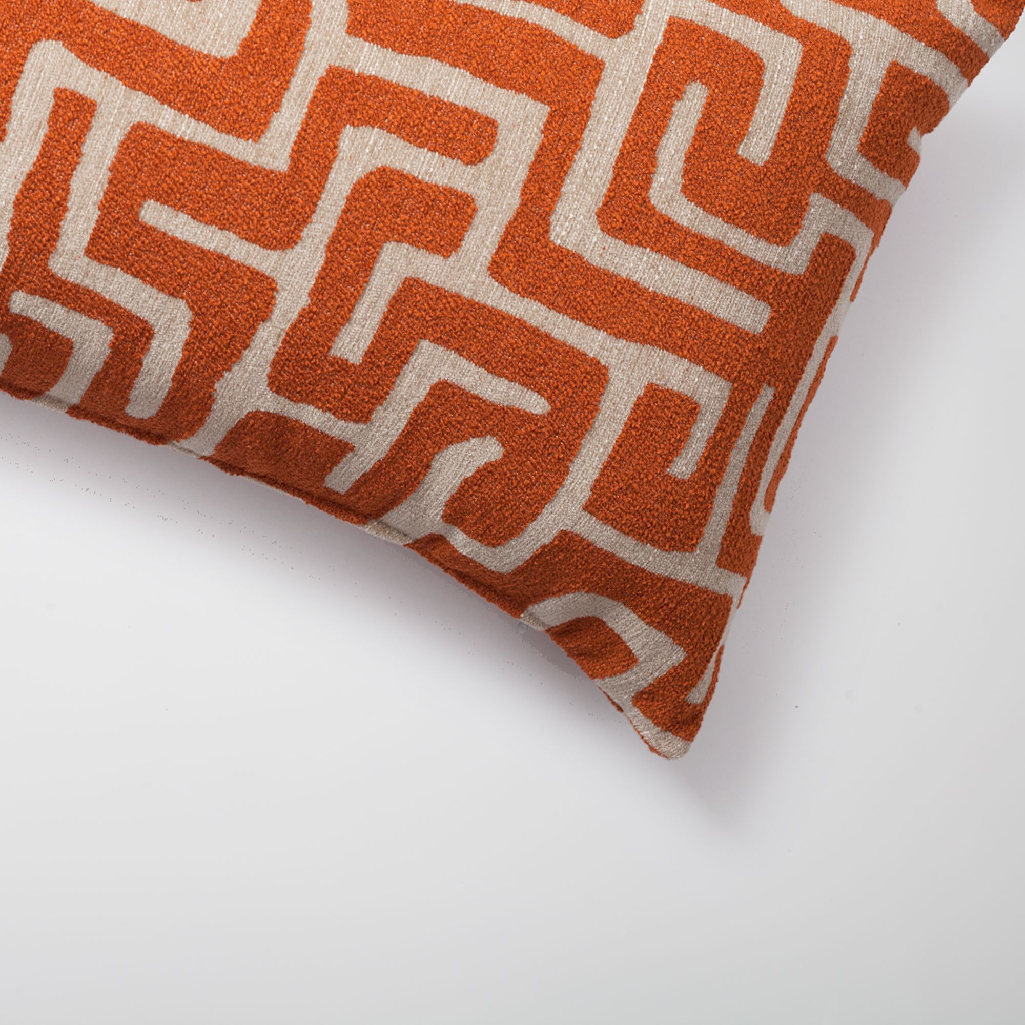 "Norm" - Maze Patterned 14x28 Inch Pillow - Orange (Cover Only)