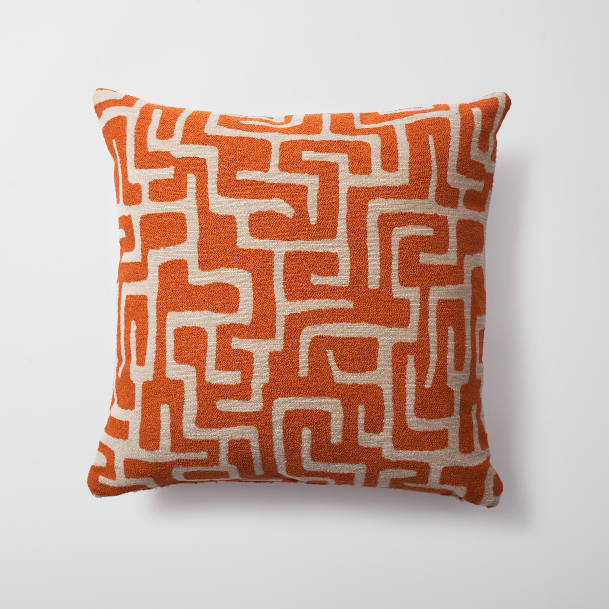"Norm" - Maze Patterned 20x20 Inch Pillow - Orange (Cover Only)
