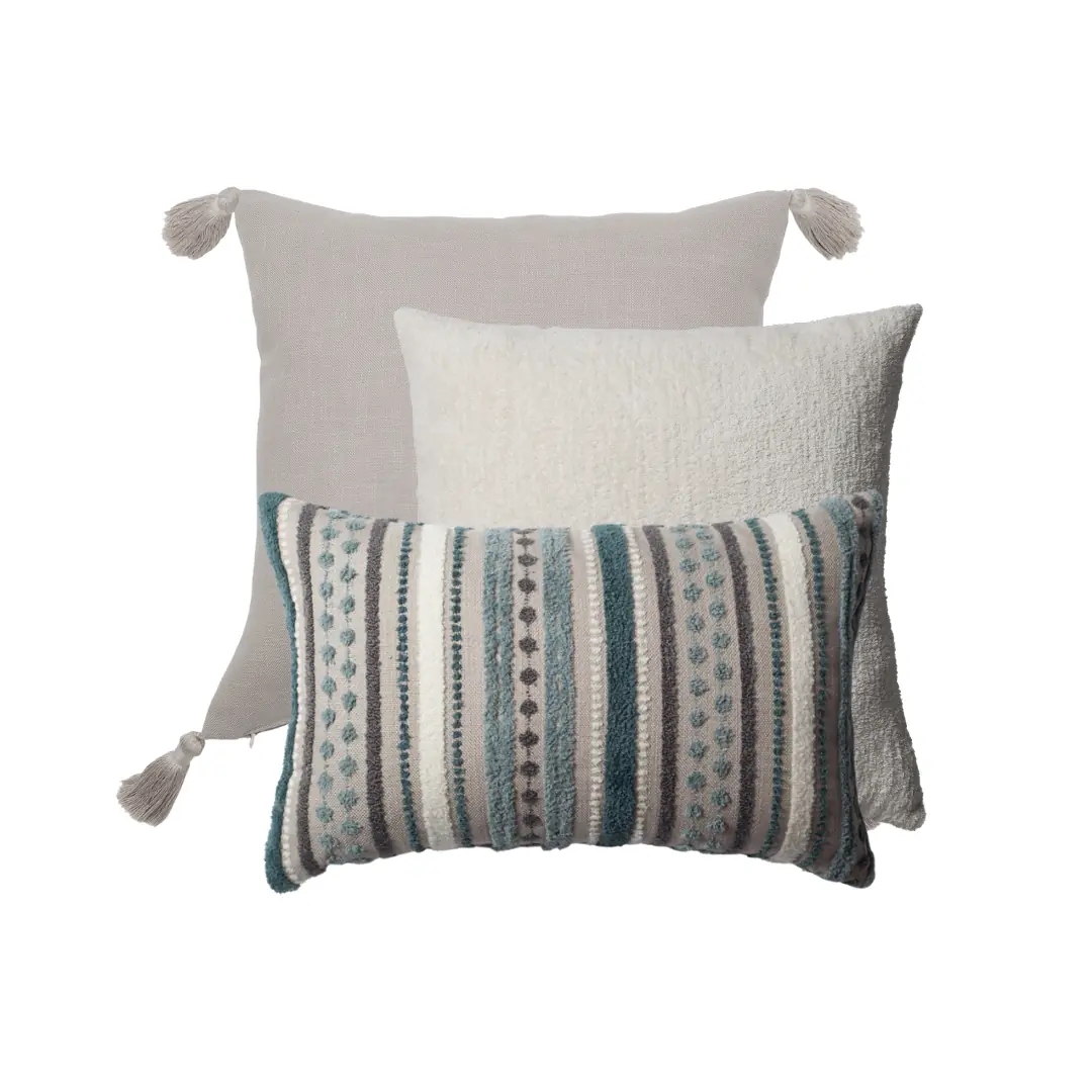"Loom & Nomad" - Decorative Pillow - 3-Piece Combo Set - Blue