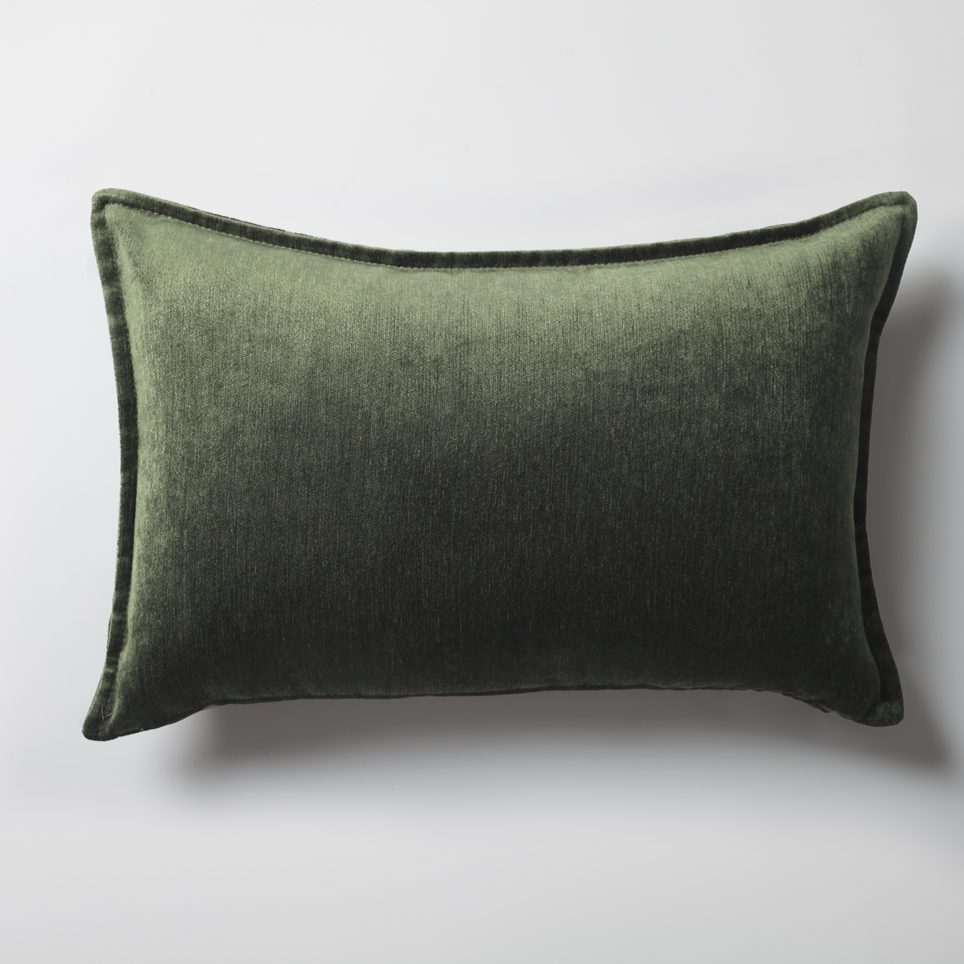 "Eliza" - Green Viscose Natural Linen Pillow 16x24 Inch - Green (Cover Only)