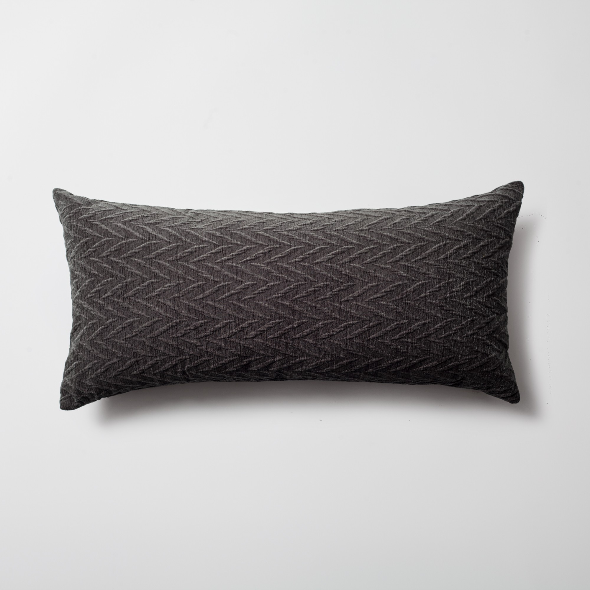 "Cello" - Embossed Pattern Cushion 14x28 Inch - Gray (Cover Only)