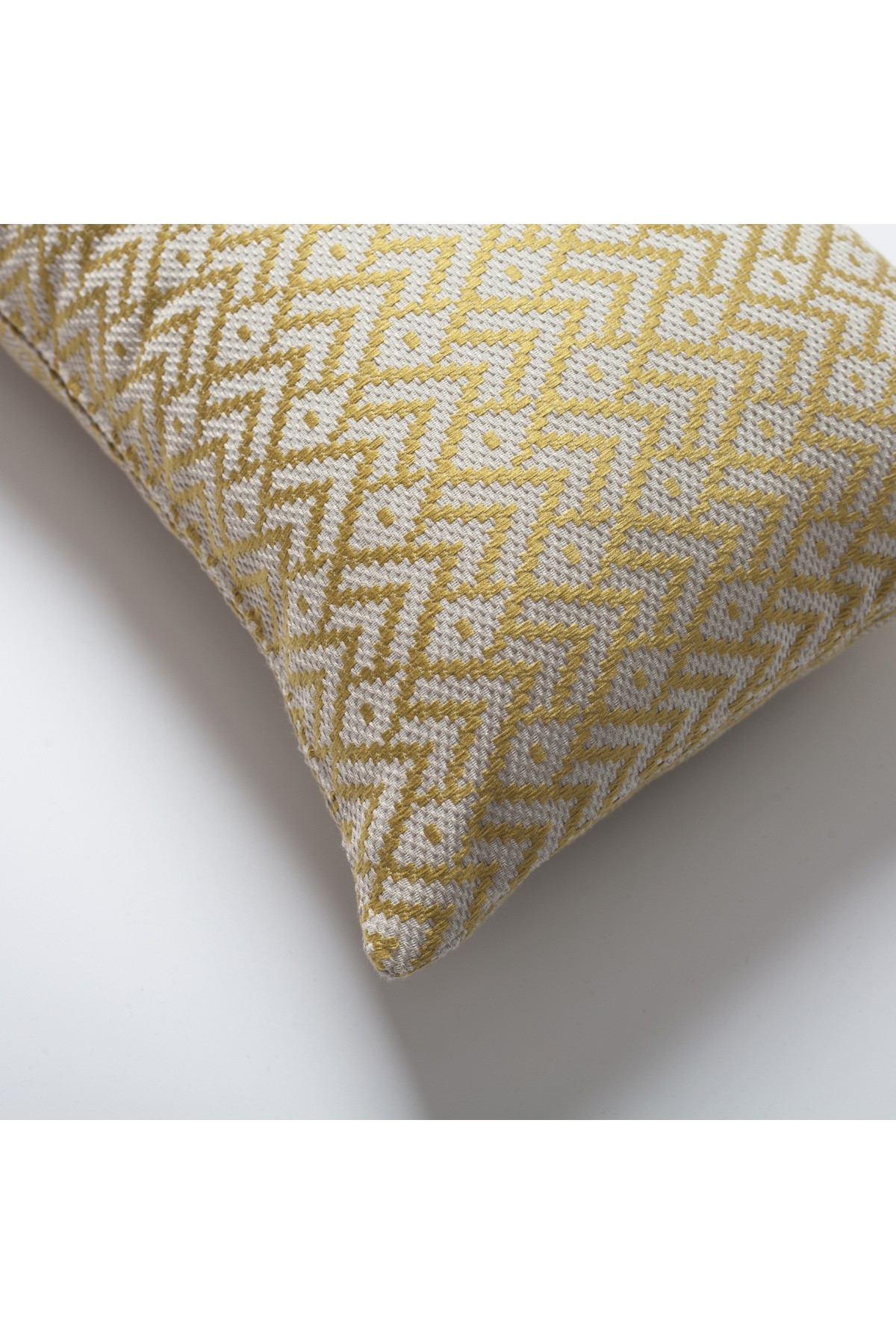 "Gusto" - Linen Modern Small Patterned Linen Pillow 12x20 Inch - Oil Green (Cover Only)