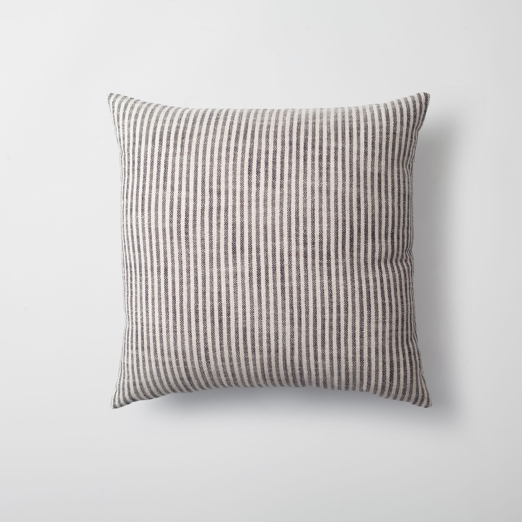 " StripeOnStripe " - Dekoratif Yastık- 3'lü Kombin Set - Siyah & Keten