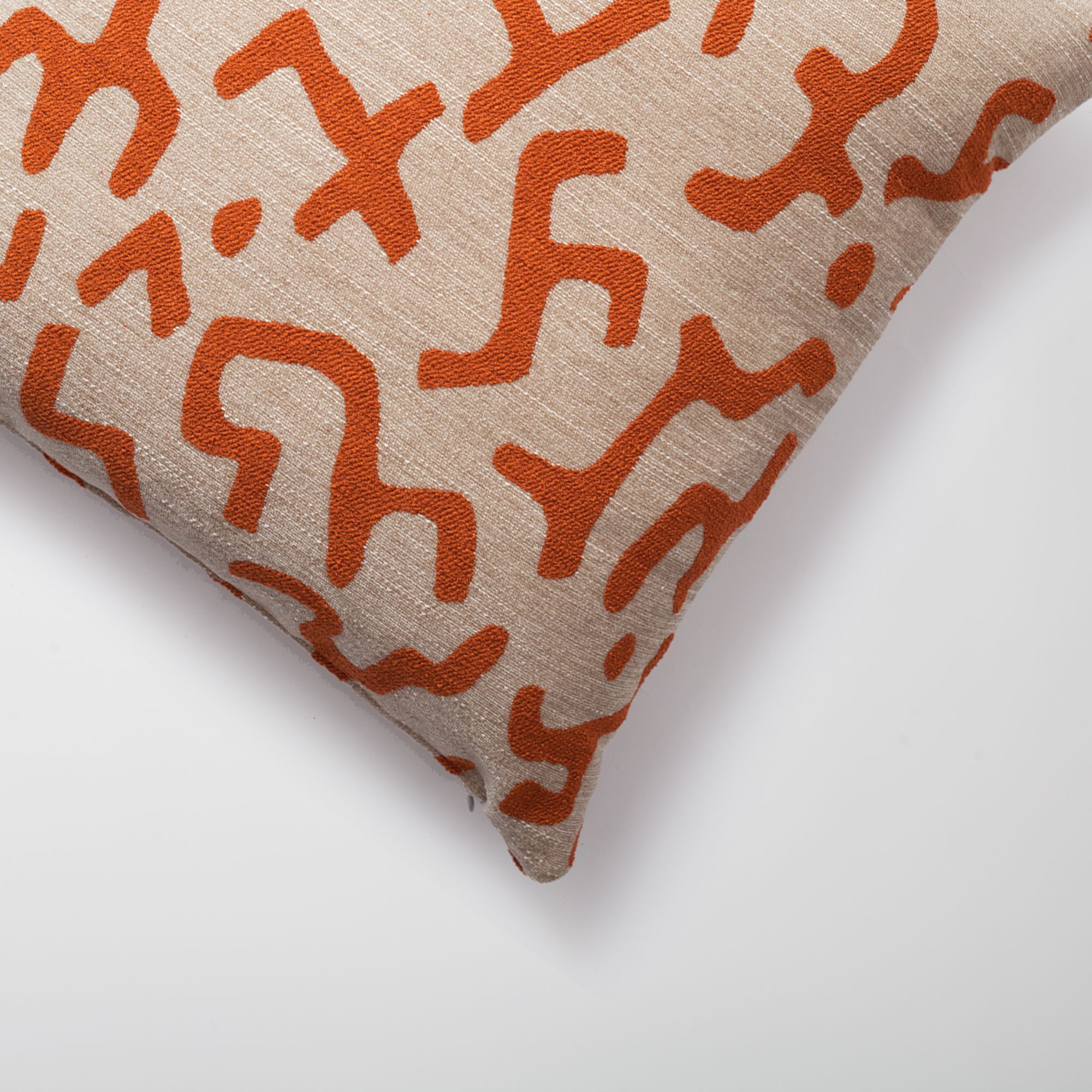 "Nandos" - Maze Patterned 20x20 Inch Pillow - Orange (Cover Only)