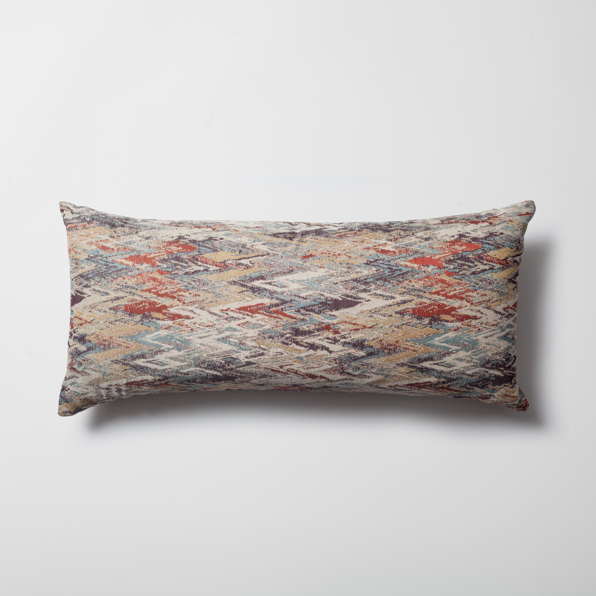 "Genoa" - Watercolor Effect Patterned Linen Pillow 14x28 Inch (Cover Only)