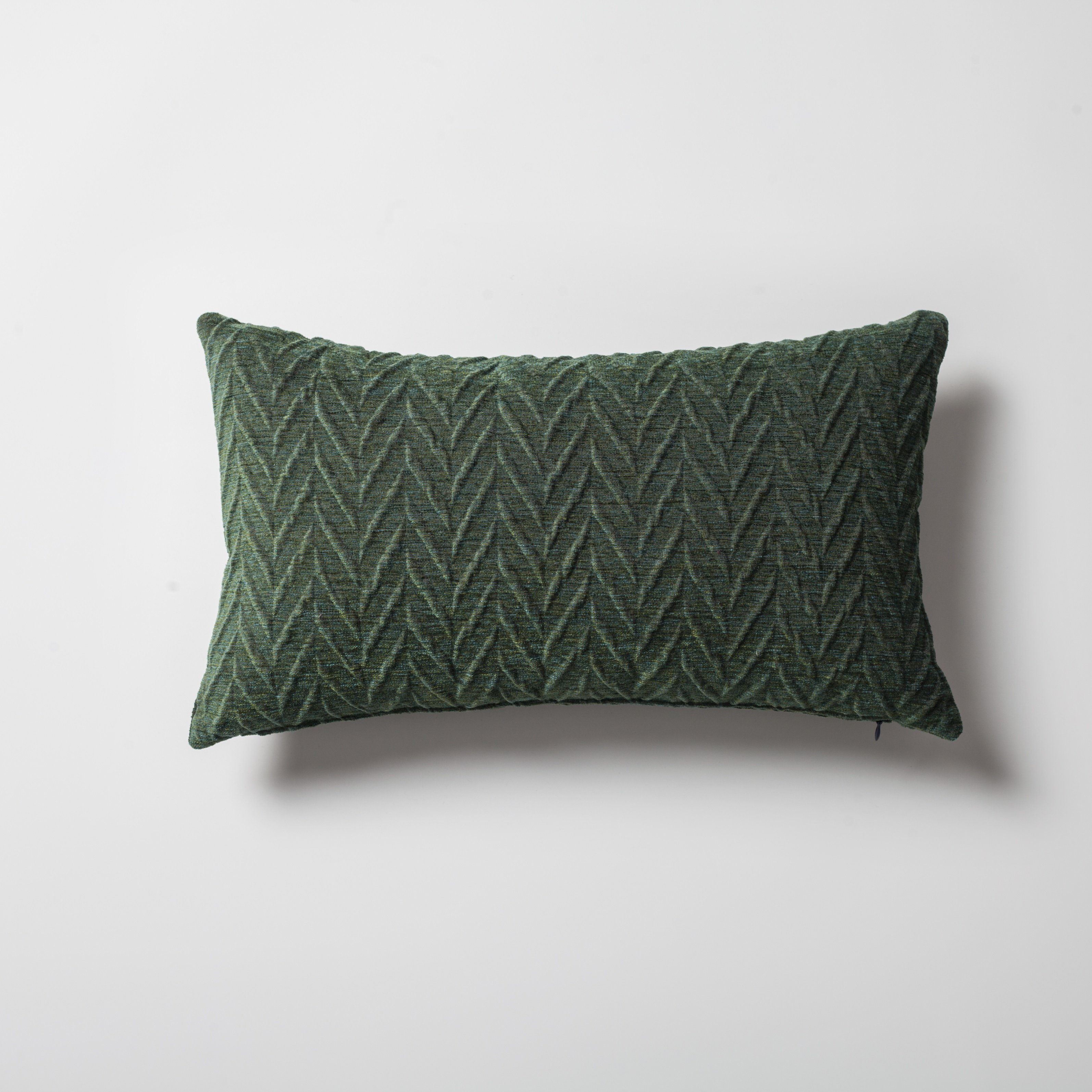 "Cello" - Embossed Pattern Cushion 12x20 Inch - Green (Cover Only)