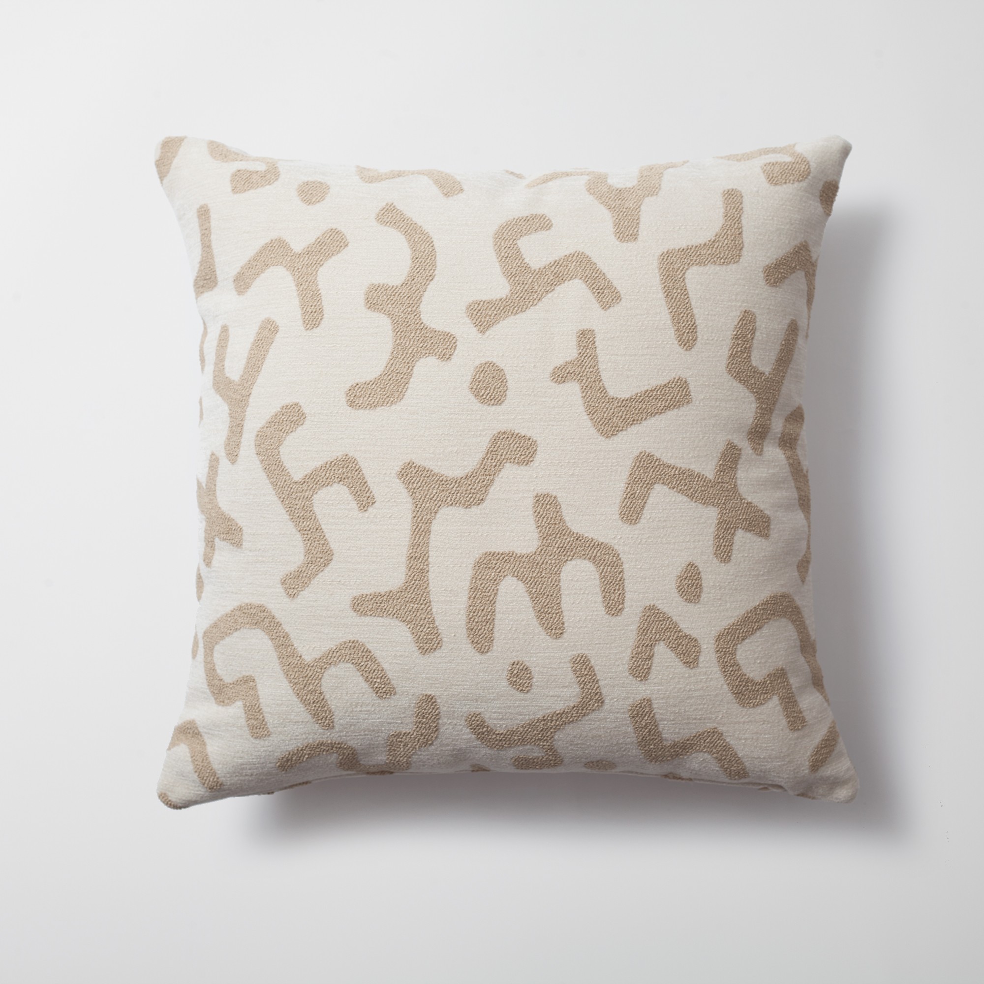 "Nandos" - Maze Patterned 20x20 Inch Pillow - Cream (Cover Only)