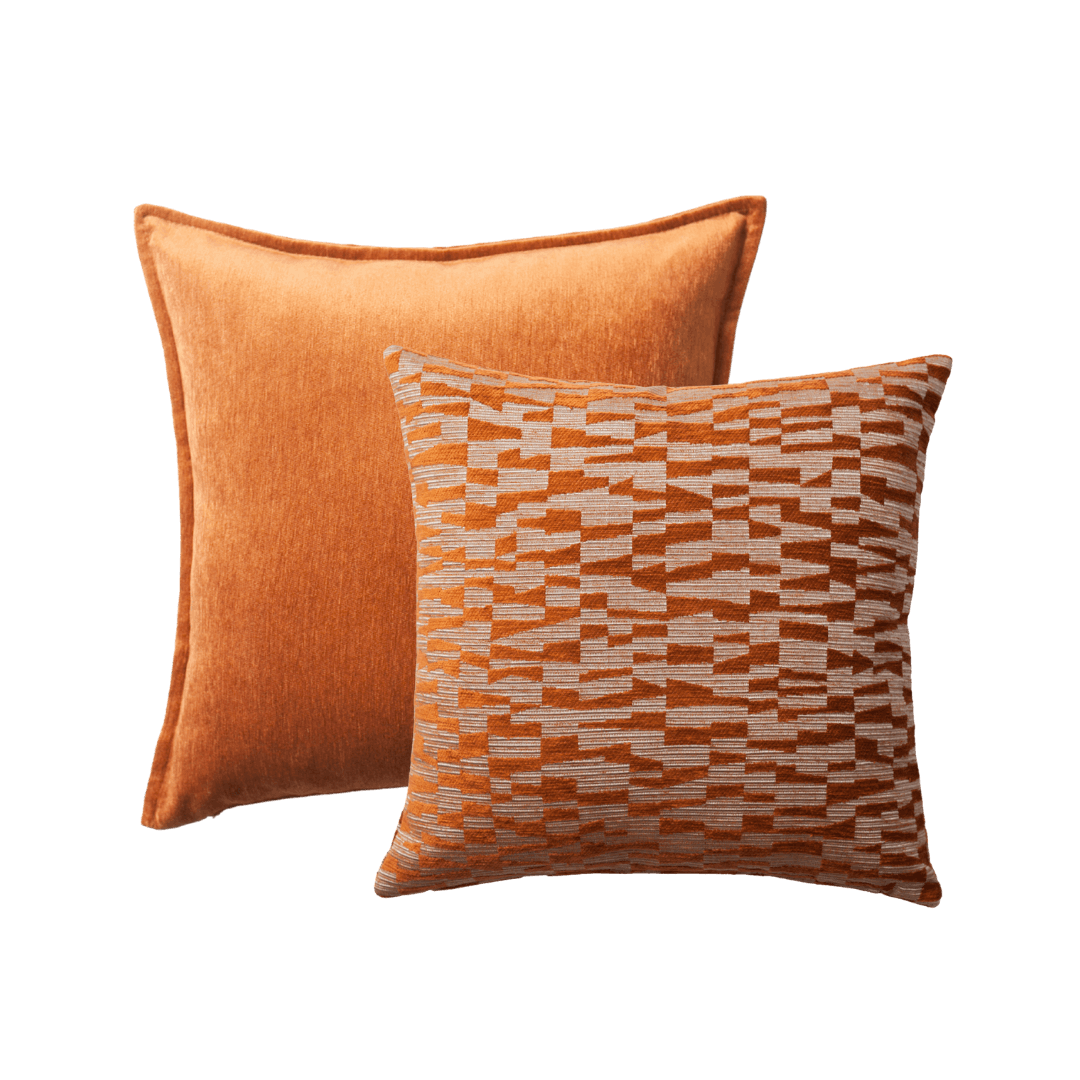 "Eliza & Bistro" - Decorative Pillow - 2-Piece Combo Set - Orange (Cover Only)