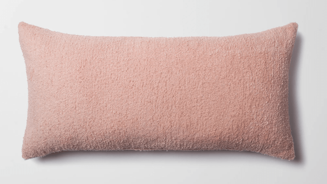 Cozy Sheepskin Dokulu Tüylü Kırlent - Pembe